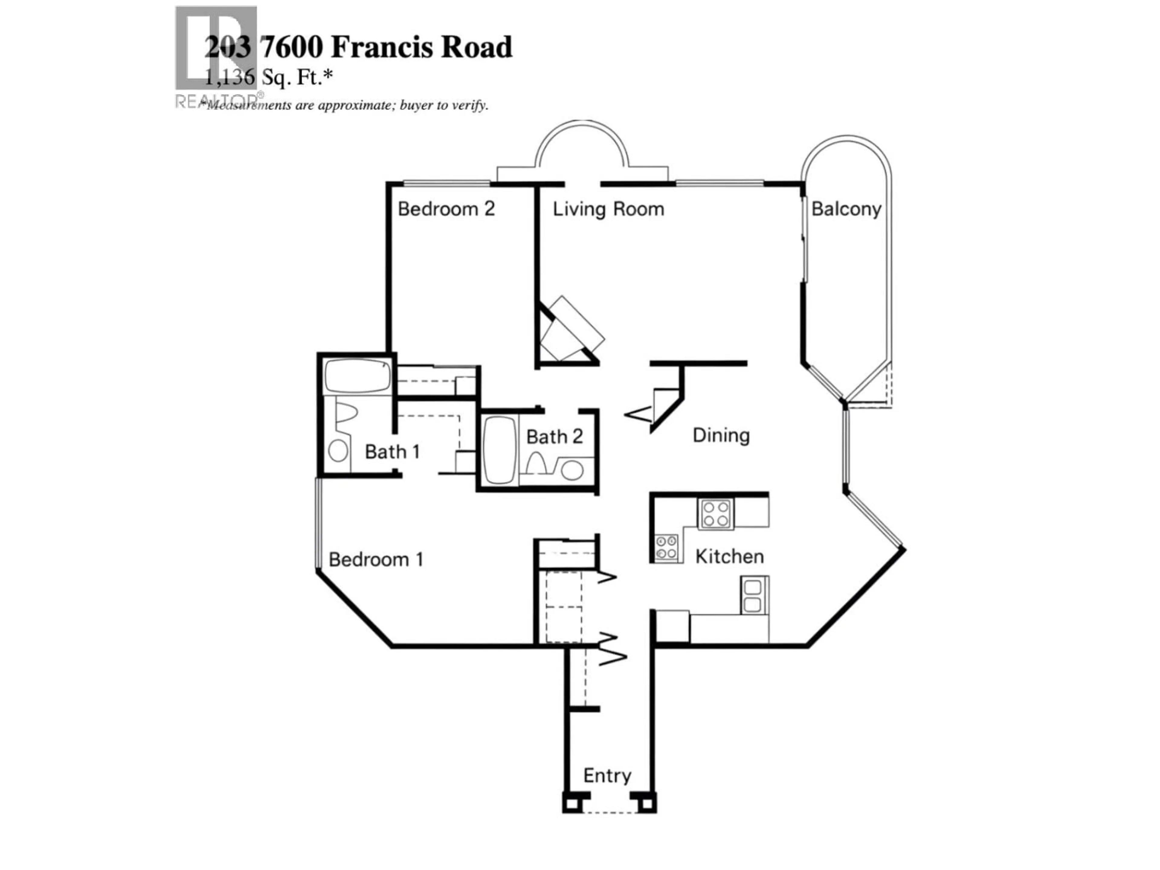 Floor plan for 203 - 7600 FRANCIS ROAD, Richmond British Columbia V6Y1A2