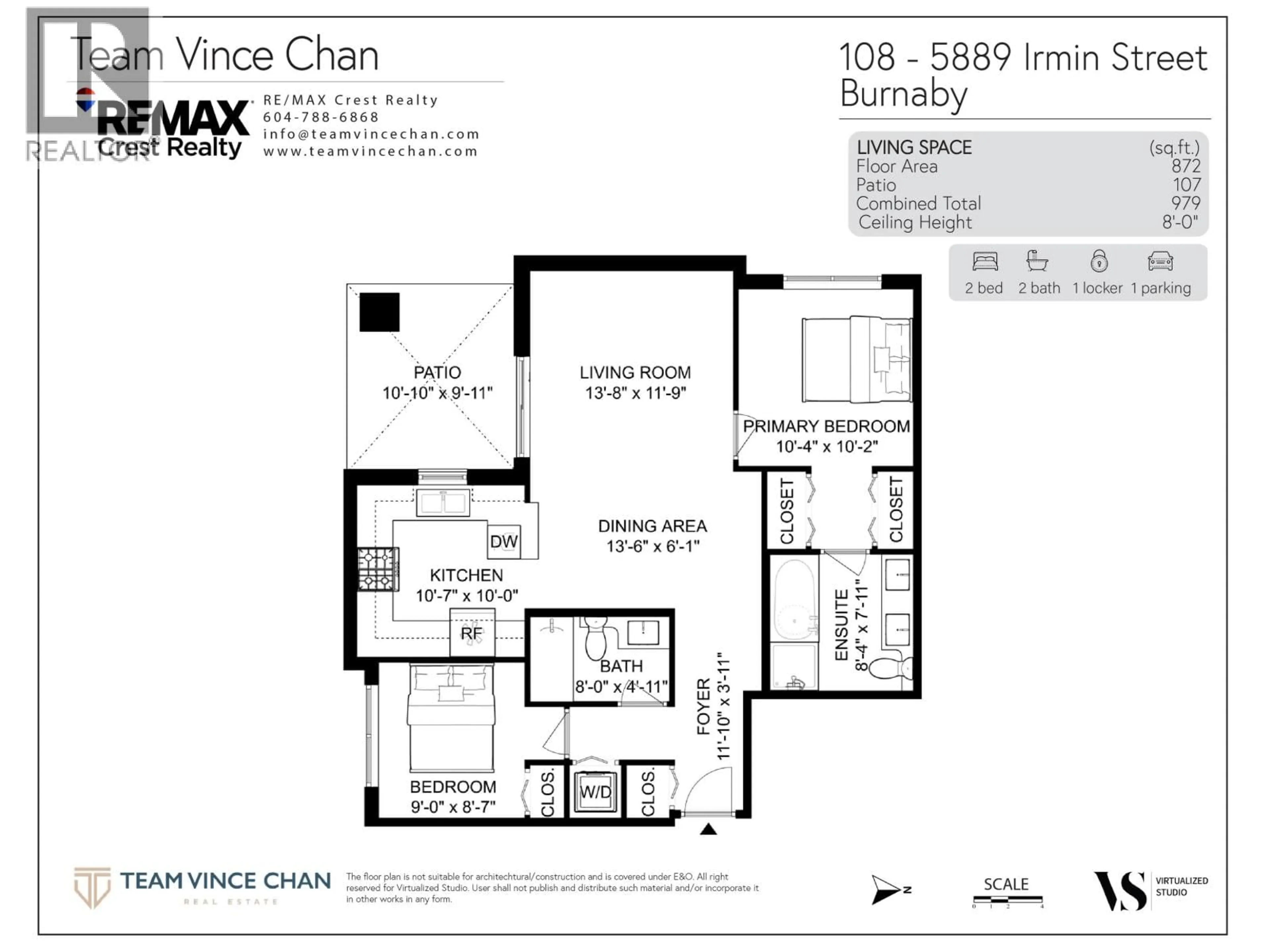 Floor plan for 108 - 5889 IRMIN STREET, Burnaby British Columbia V5J0C1