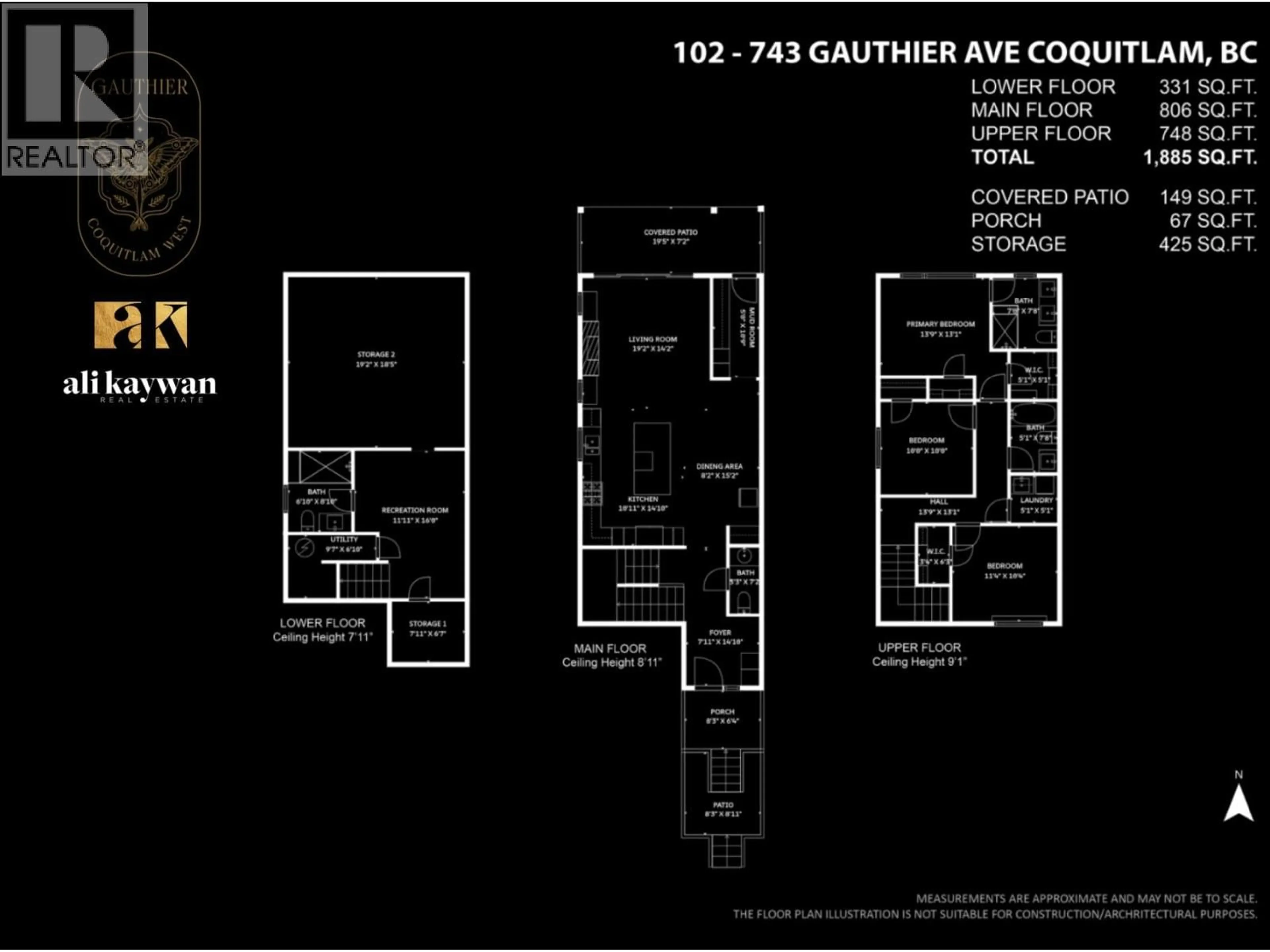 Floor plan for 102 - 743 GAUTHIER AVENUE, Coquitlam British Columbia V3K1R8