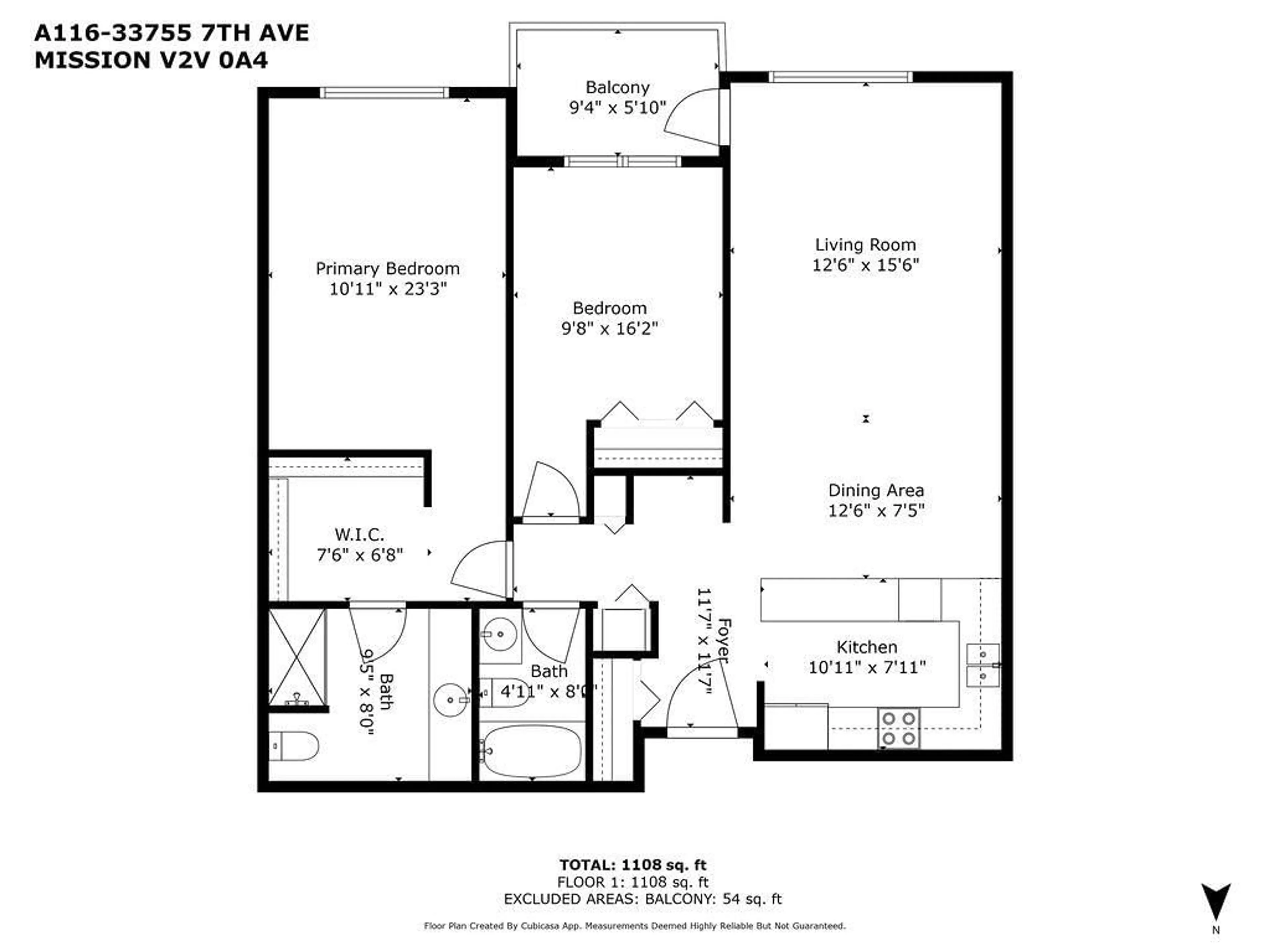 Floor plan for A116 - 33755 7TH, Mission British Columbia V2V0A4