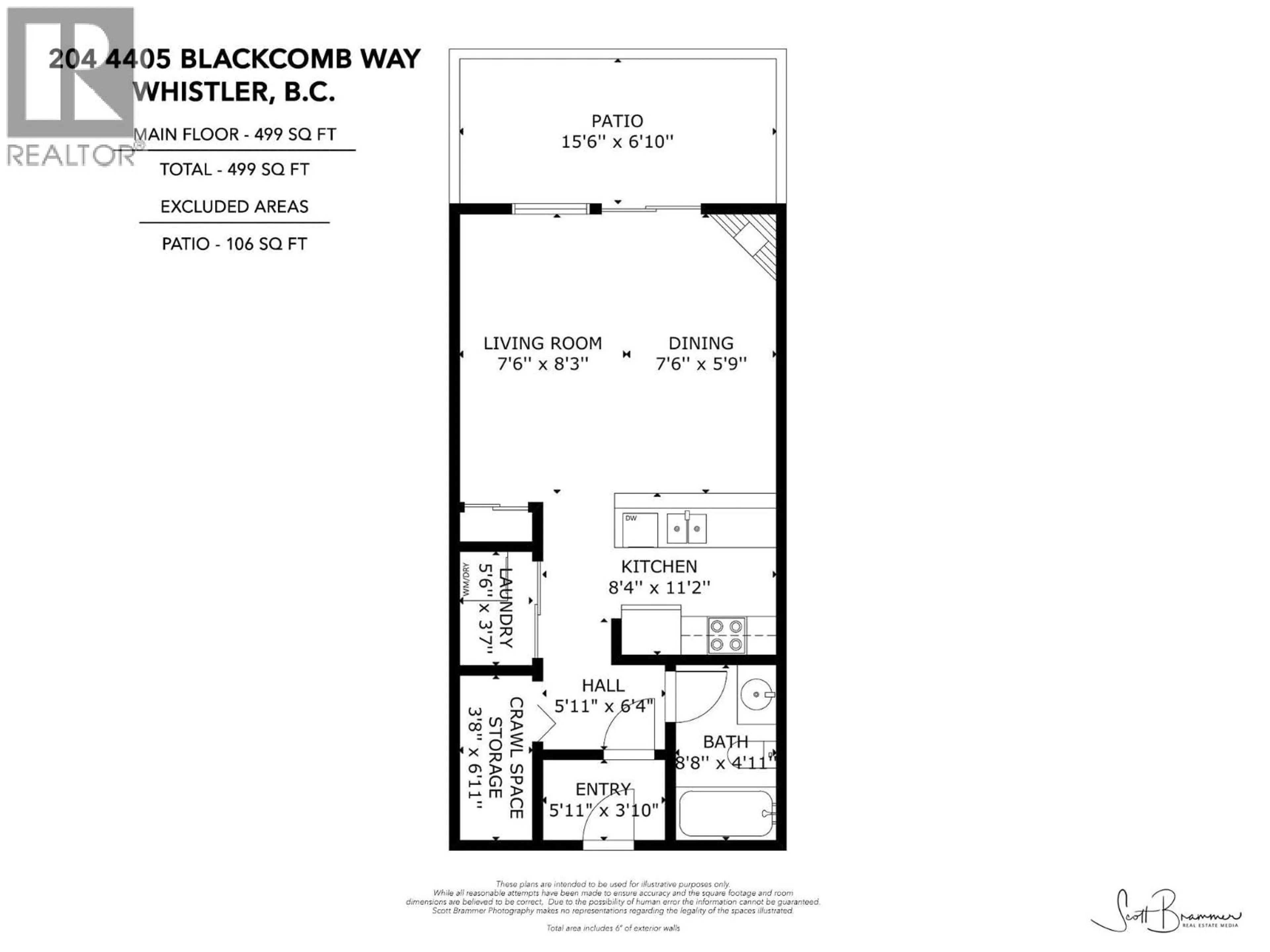 Floor plan for 204 - 4405 BLACKCOMB WAY, Whistler British Columbia V8E0X7
