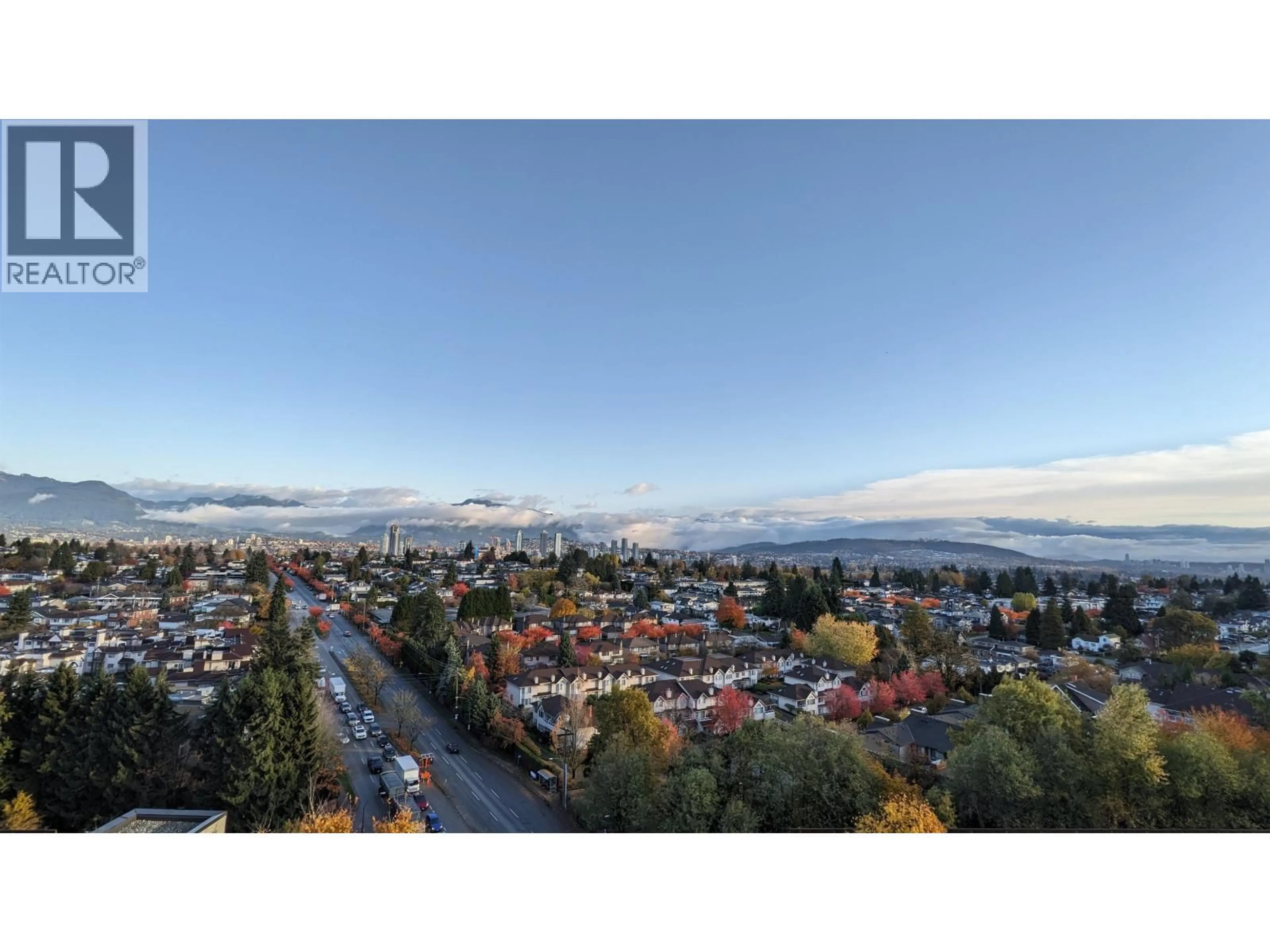 A pic from outside/outdoor area/front of a property/back of a property/a pic from drone, mountain view for 1703 - 5515 BOUNDARY ROAD, Vancouver British Columbia V5R0E5
