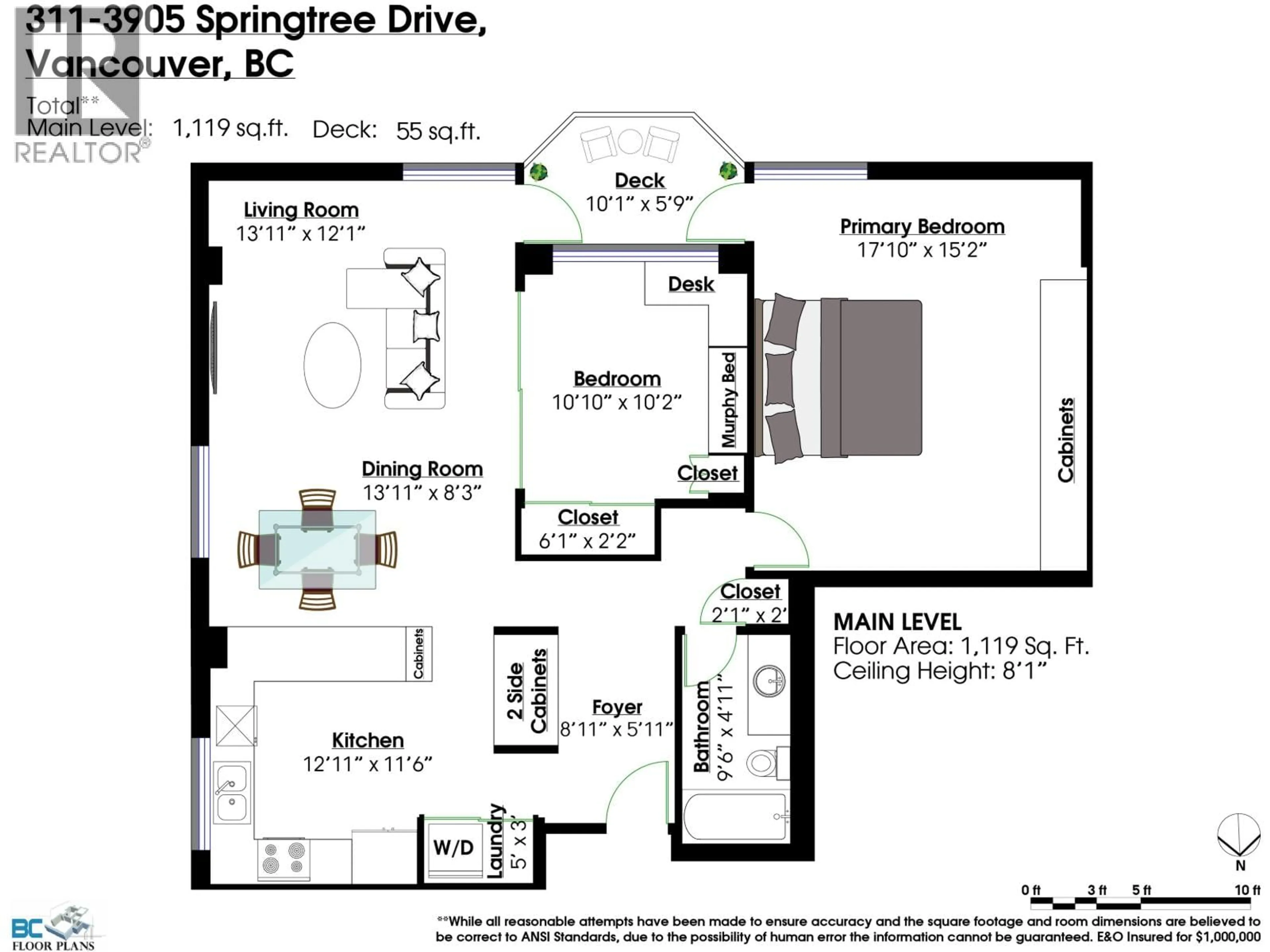 Floor plan for 311 - 3905 SPRINGTREE DRIVE, Vancouver British Columbia V6L3E2