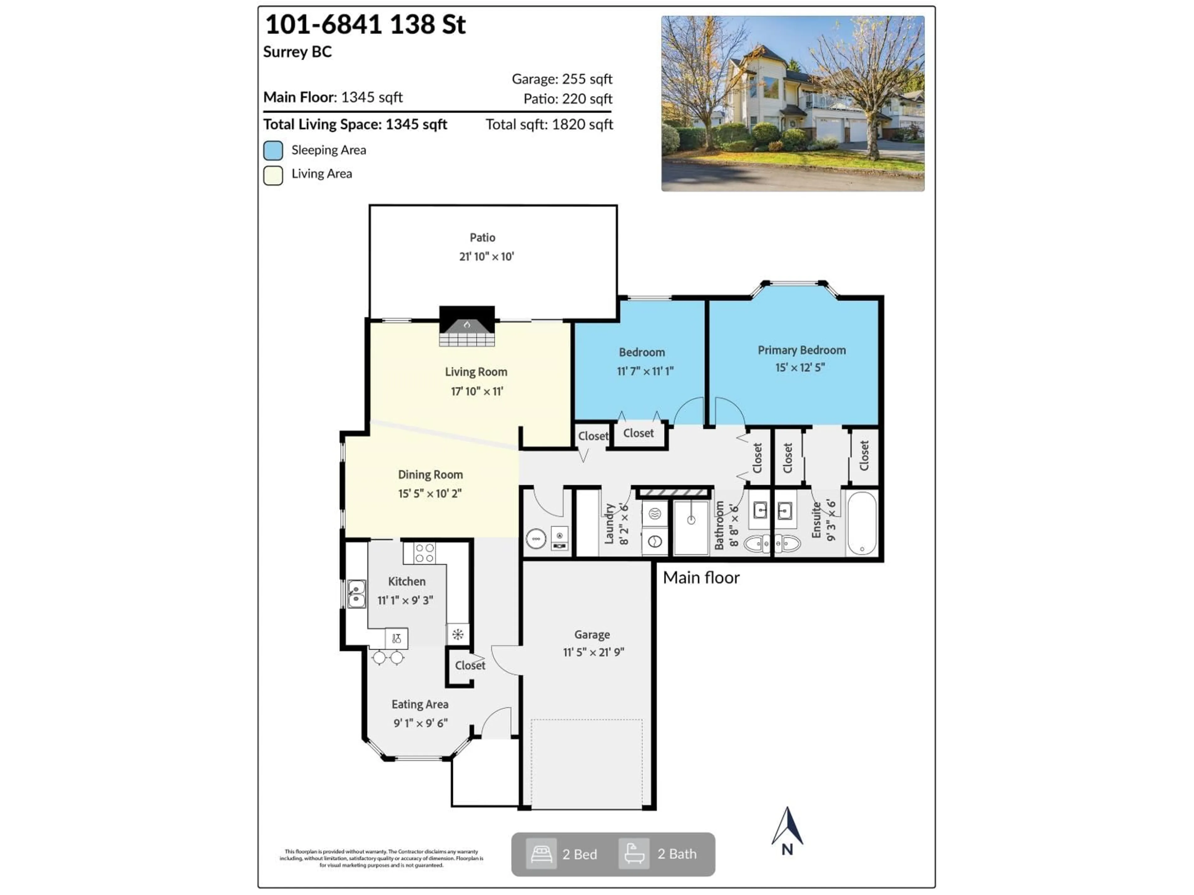 Floor plan for 101 - 6841 138, Surrey British Columbia V3W0A7