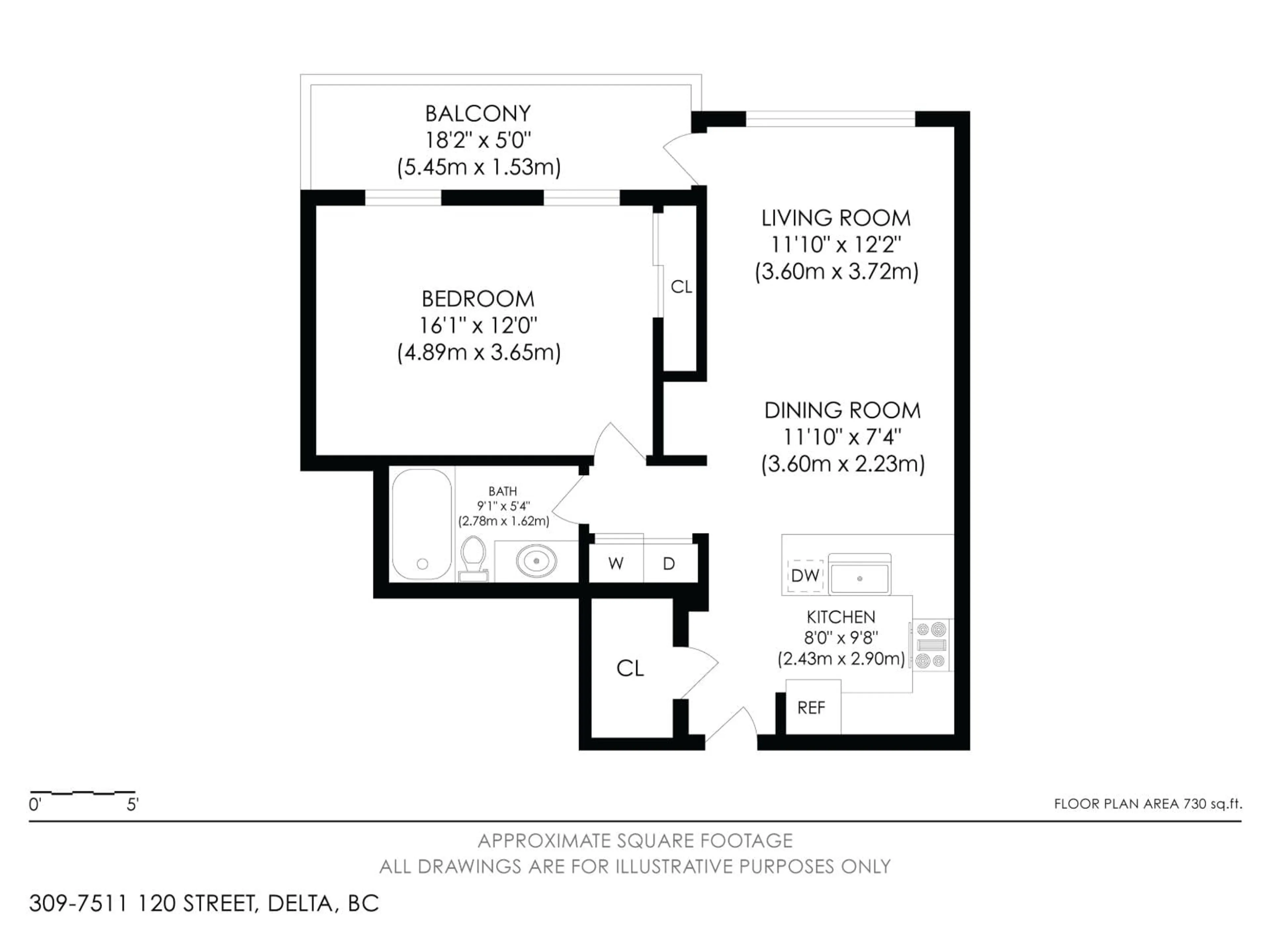 Floor plan for 309 - 7511 120, Delta British Columbia V4C0C1