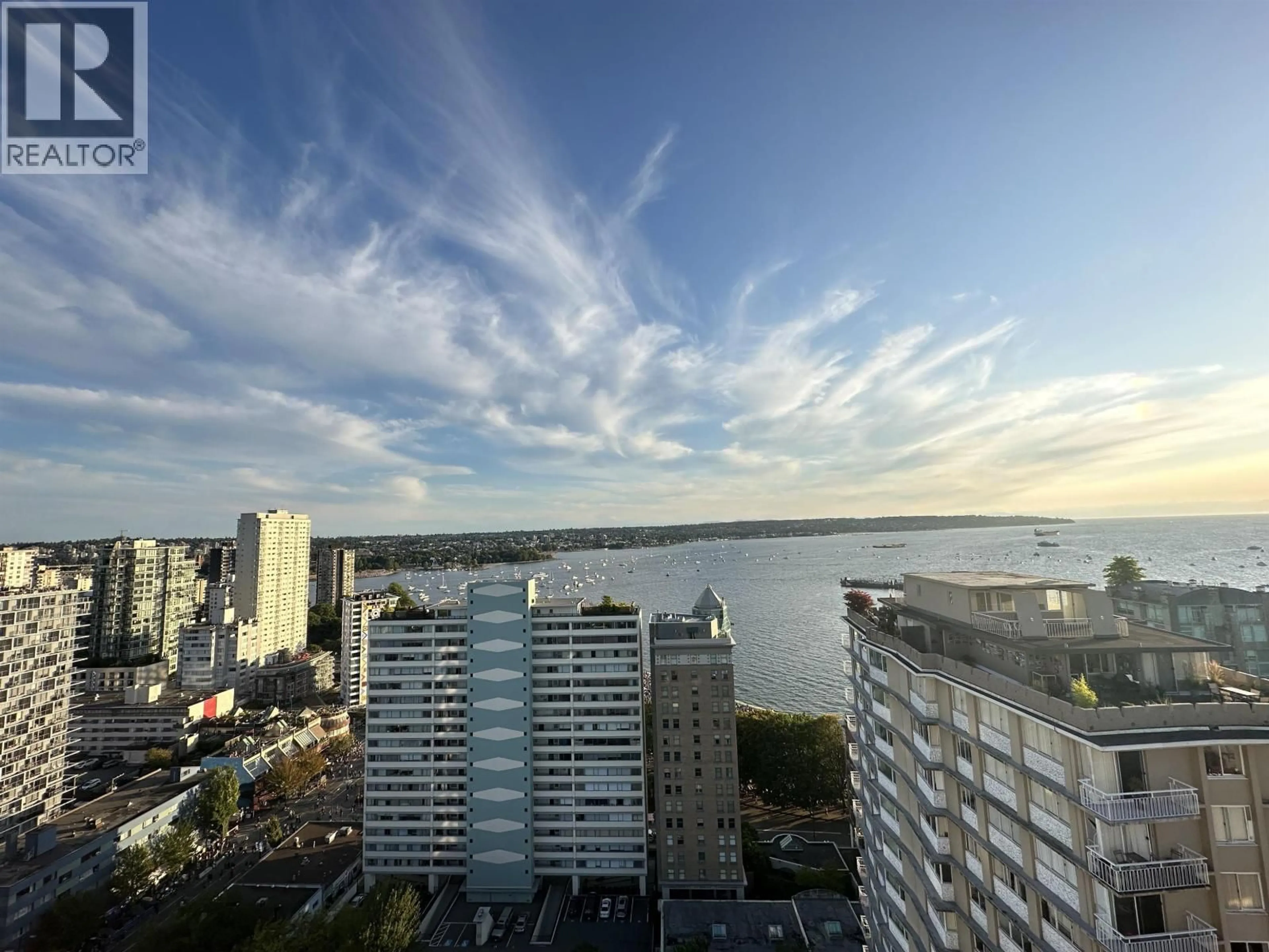 A pic from outside/outdoor area/front of a property/back of a property/a pic from drone, city buildings view from balcony for 502 - 1850 COMOX STREET, Vancouver British Columbia V6G1R3