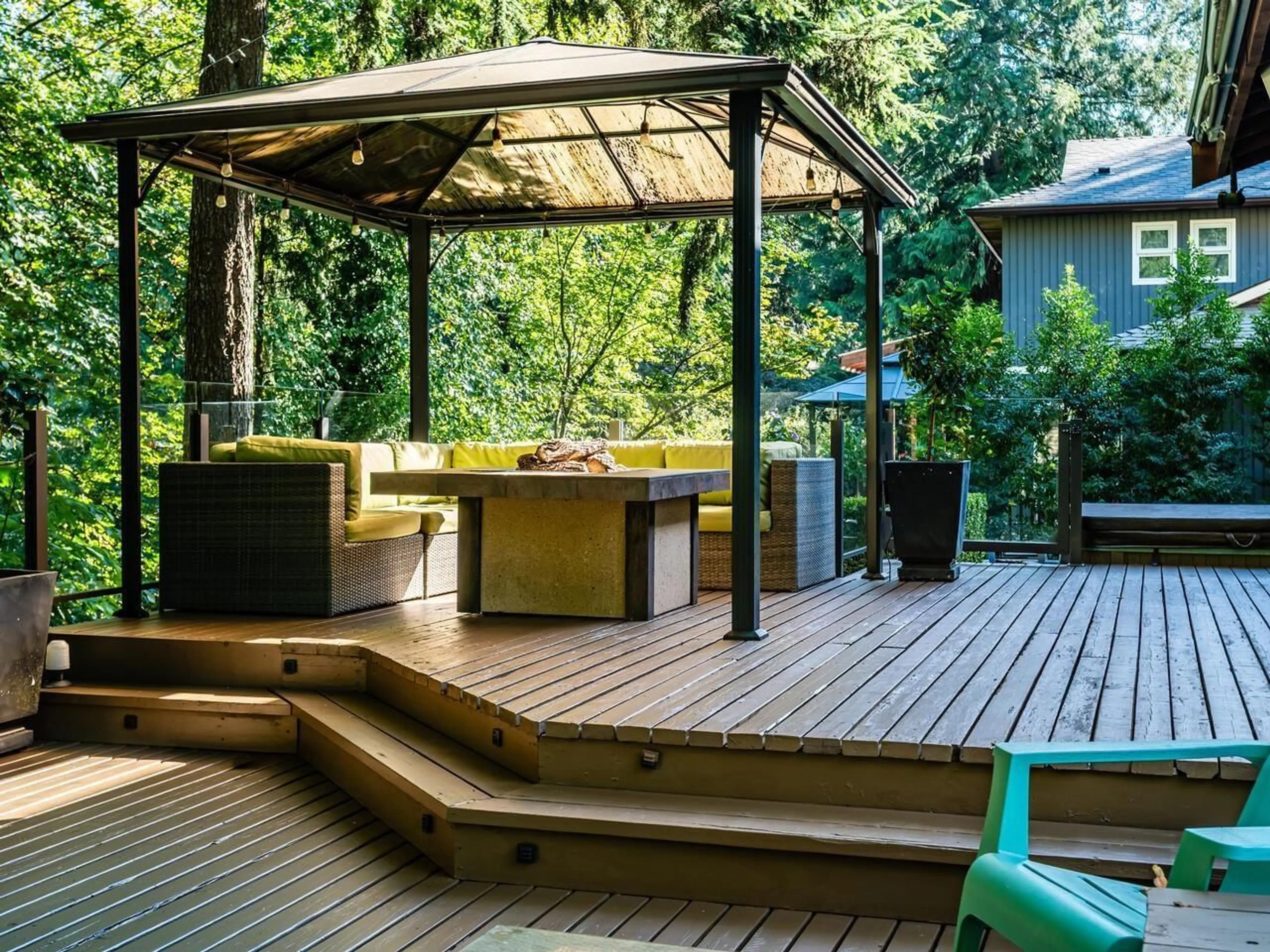 Patio, forest/trees view for 19823 40A, Langley British Columbia V3A2Y3