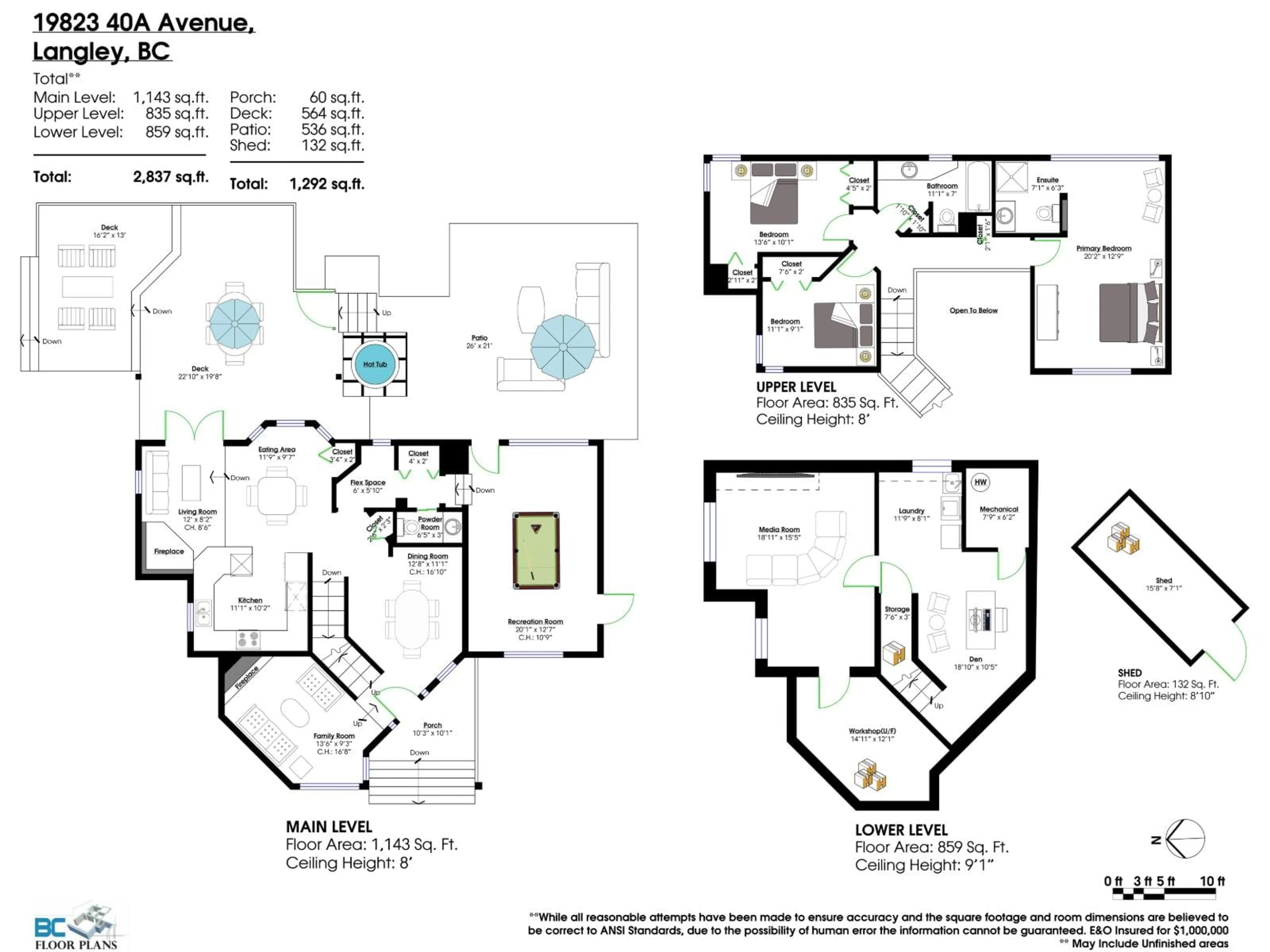 Floor plan for 19823 40A, Langley British Columbia V3A2Y3