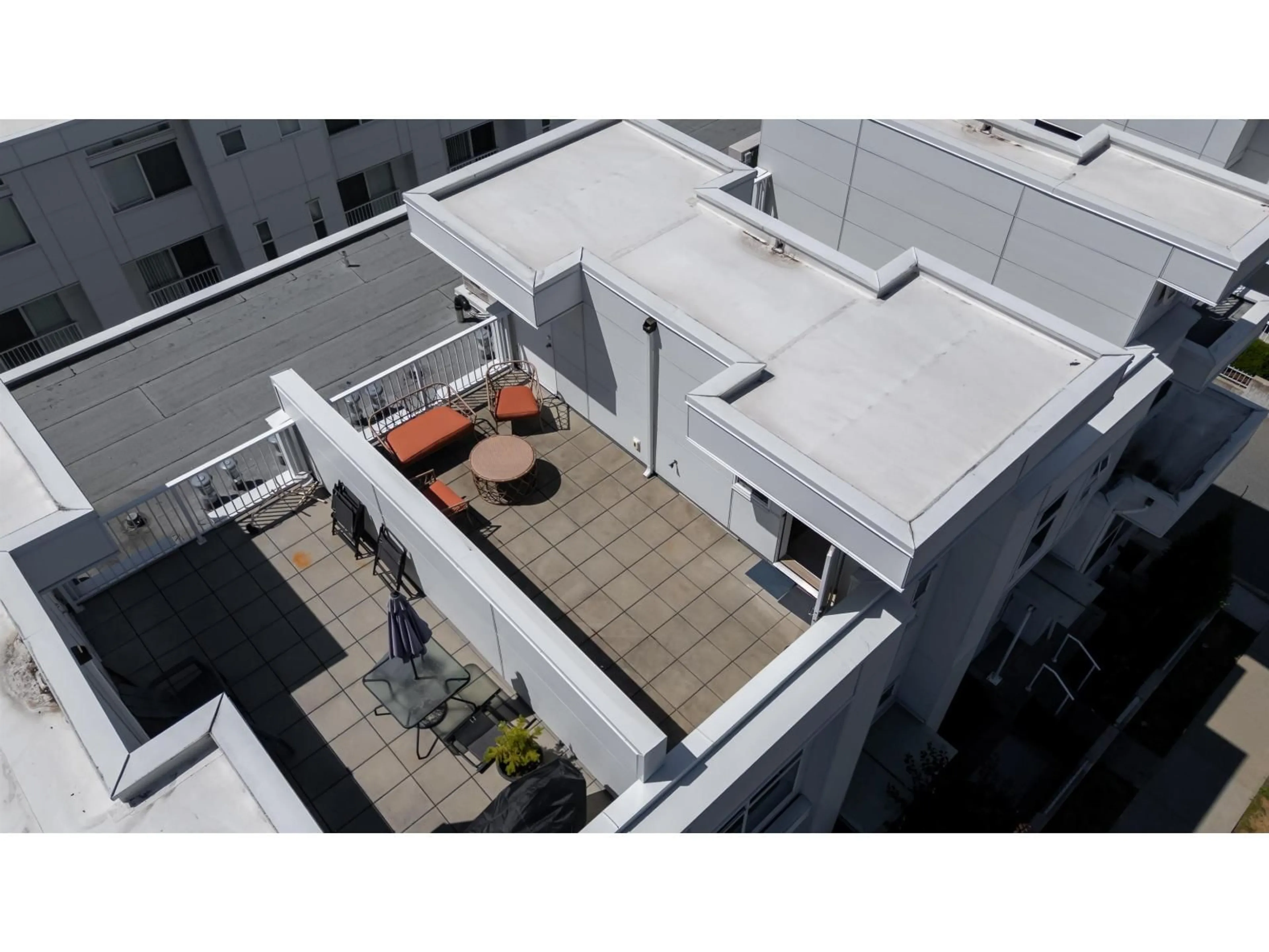 Patio, city buildings view from balcony for 28 - 2505 WARE, Abbotsford British Columbia V2S0K3