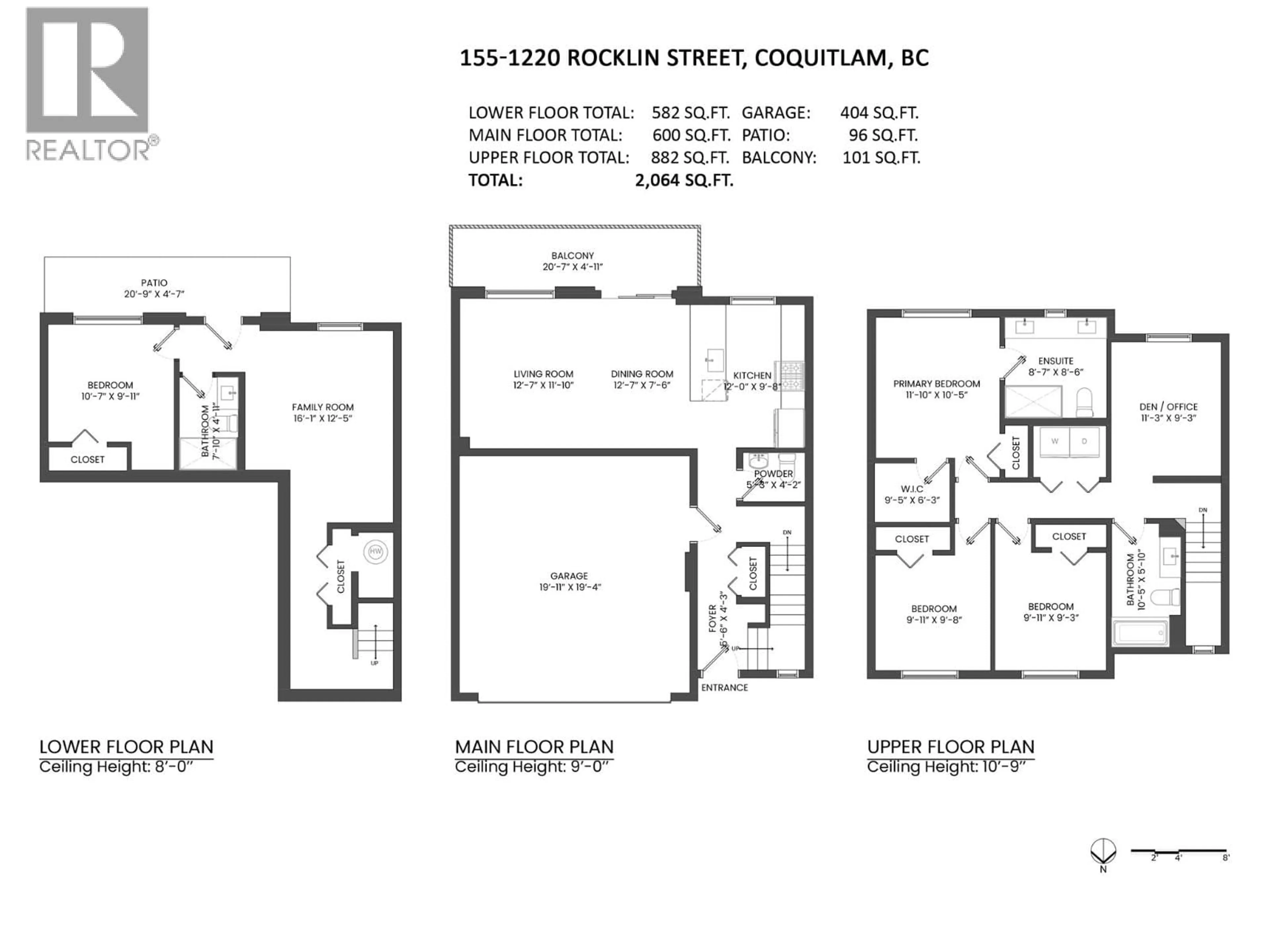 Floor plan for 155 - 1220 ROCKLIN STREET, Coquitlam British Columbia V3B0R6