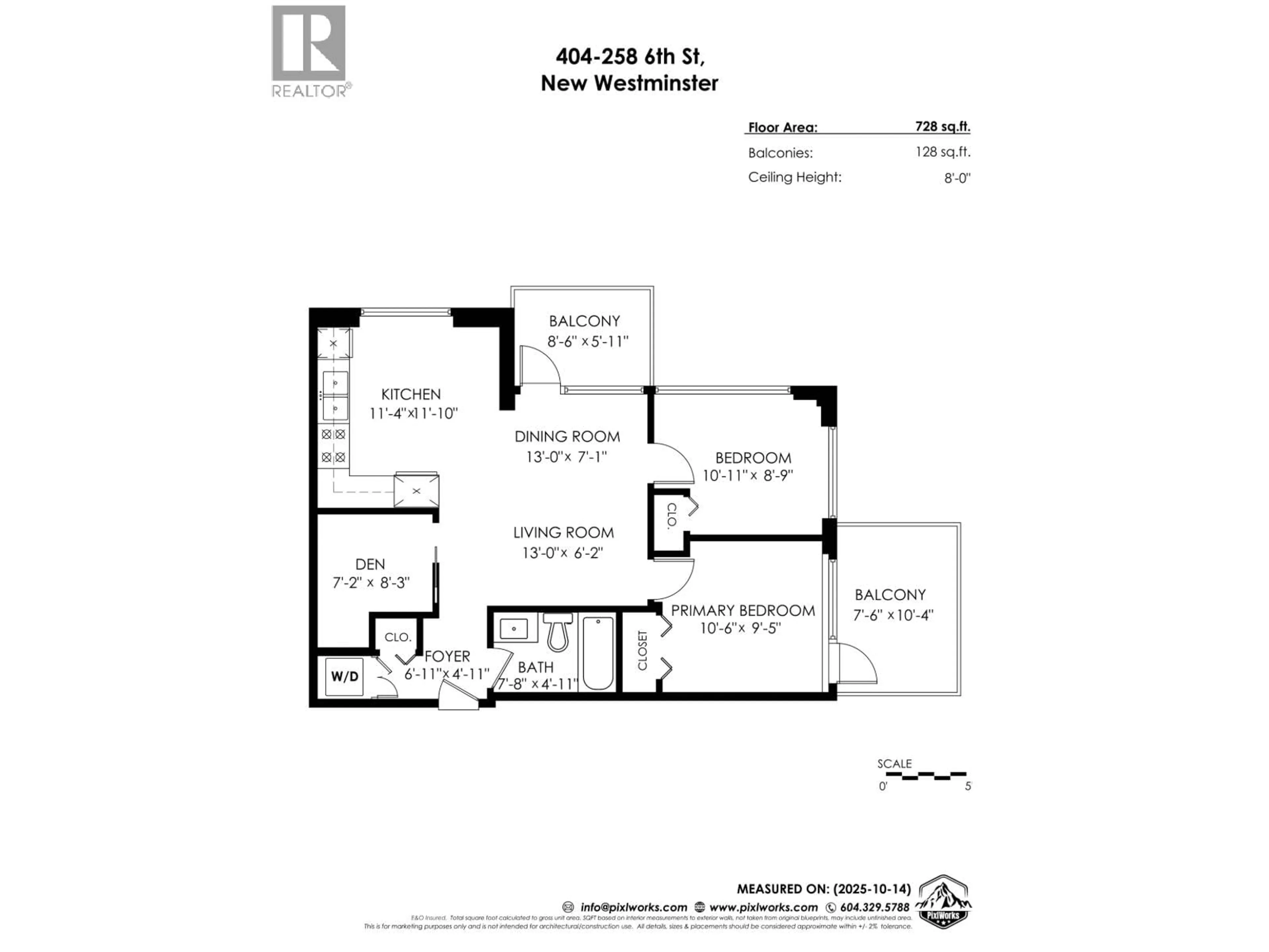 Floor plan for 404 - 258 SIXTH STREET, New Westminster British Columbia V3L0G6