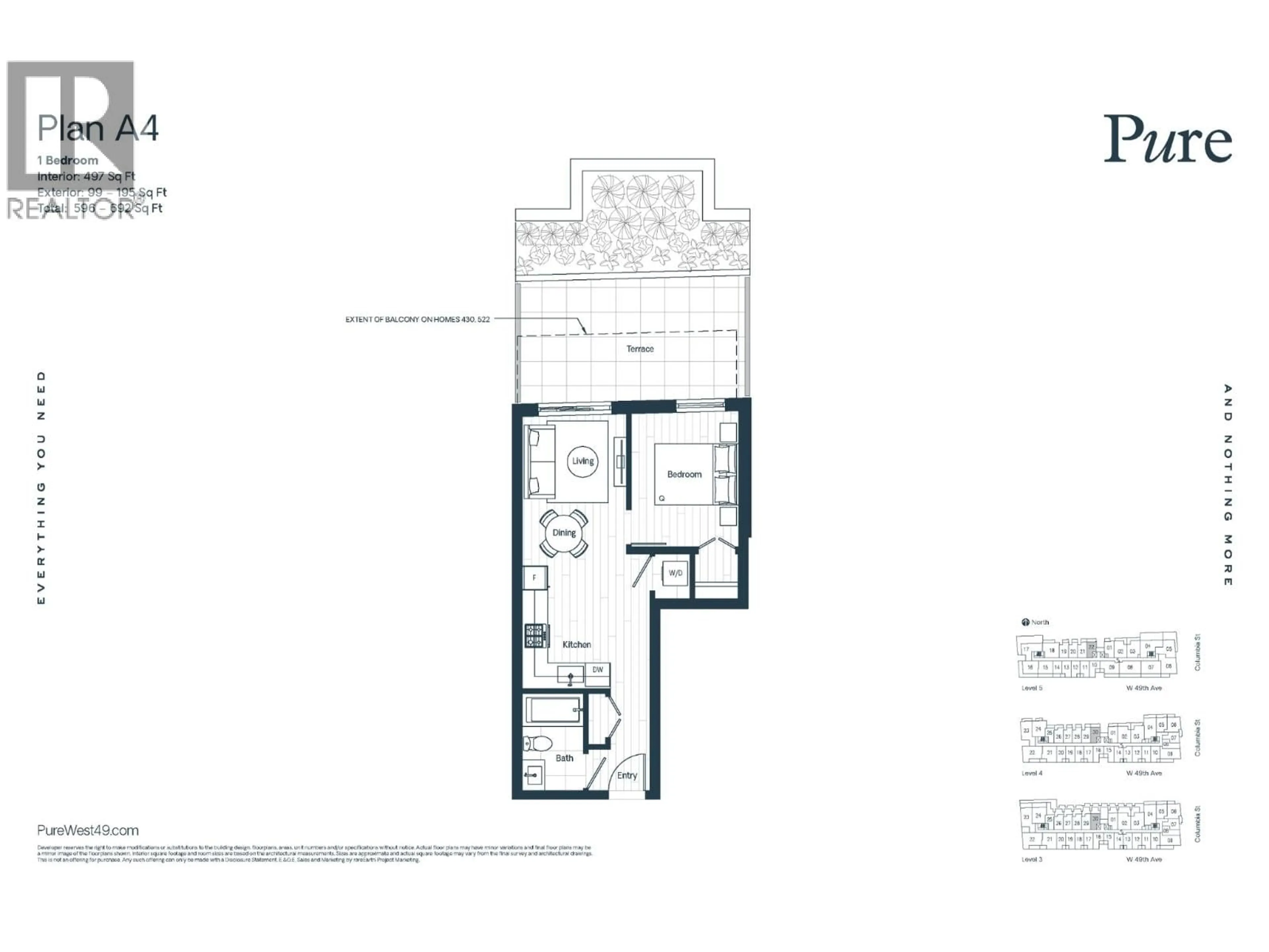 Floor plan for 430 - 263 49TH AVENUE, Vancouver British Columbia V6X0S8