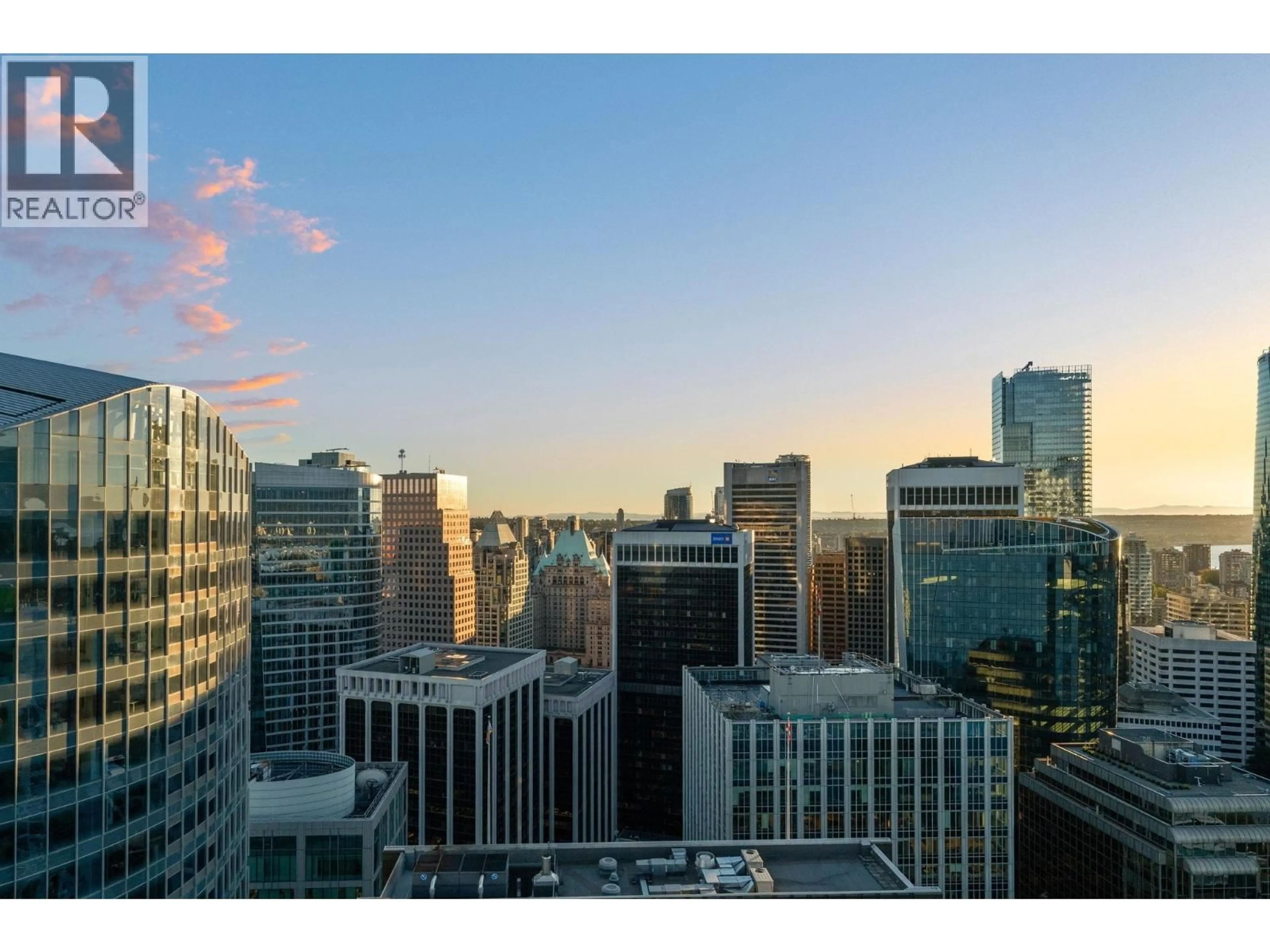 A pic from outside/outdoor area/front of a property/back of a property/a pic from drone, city buildings view from balcony for 4006 - 1077 CORDOVA STREET, Vancouver British Columbia V6C2C6
