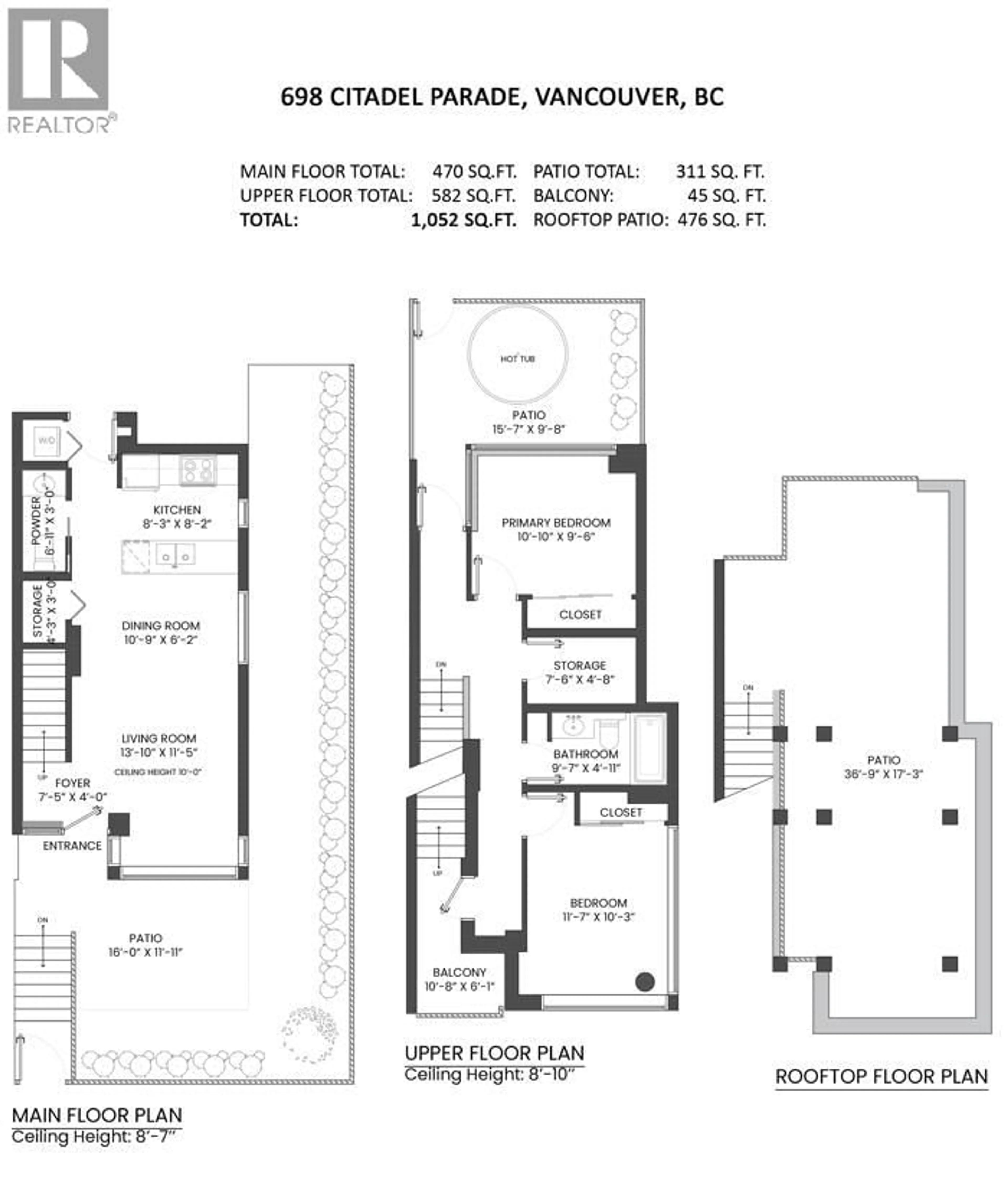 Floor plan for 698 CITADEL PARADE, Vancouver British Columbia V6B1W8