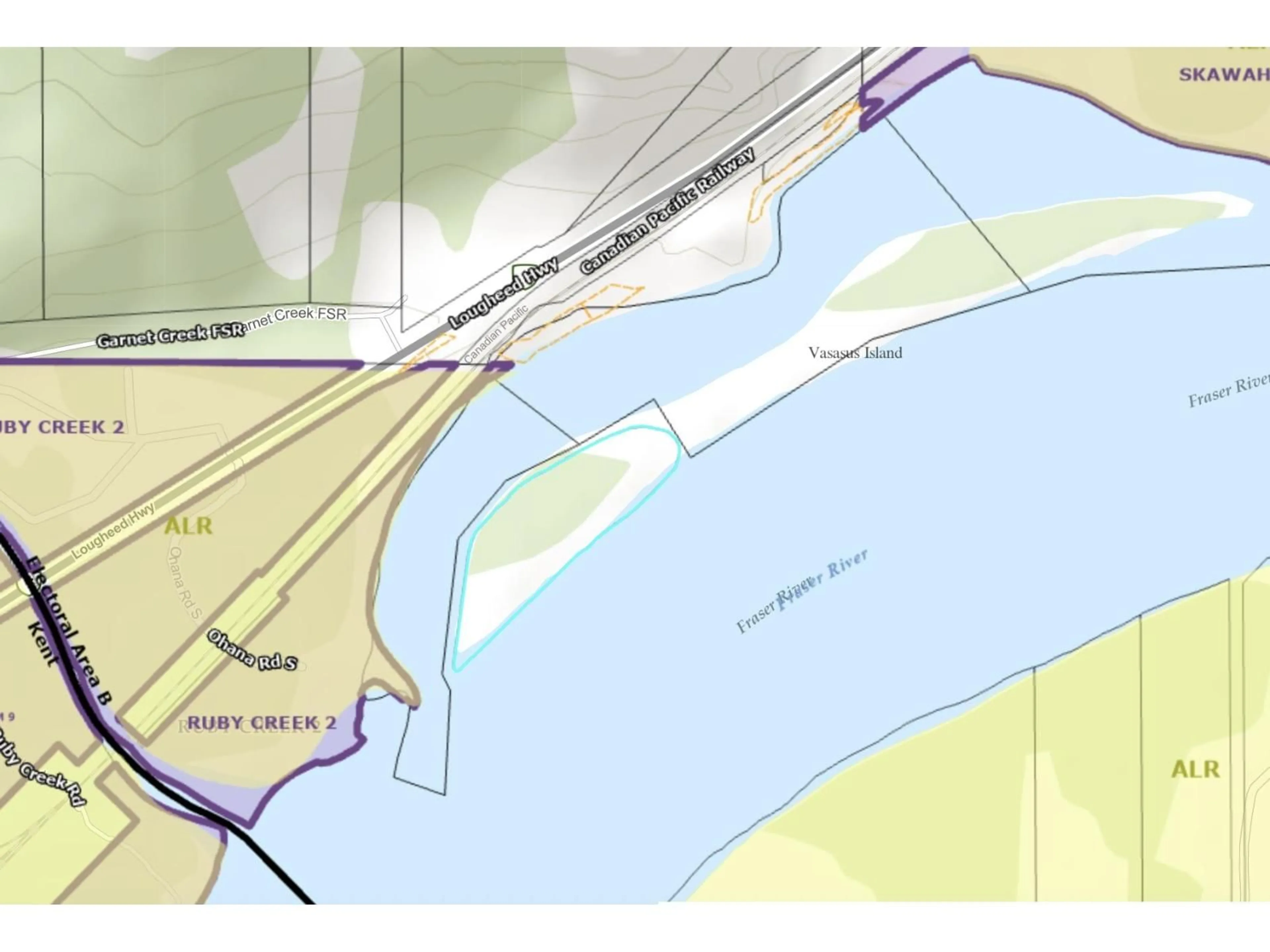 Picture of a map for SE 1/4 VASASUS ISLAND, Agassiz British Columbia V0M1A2