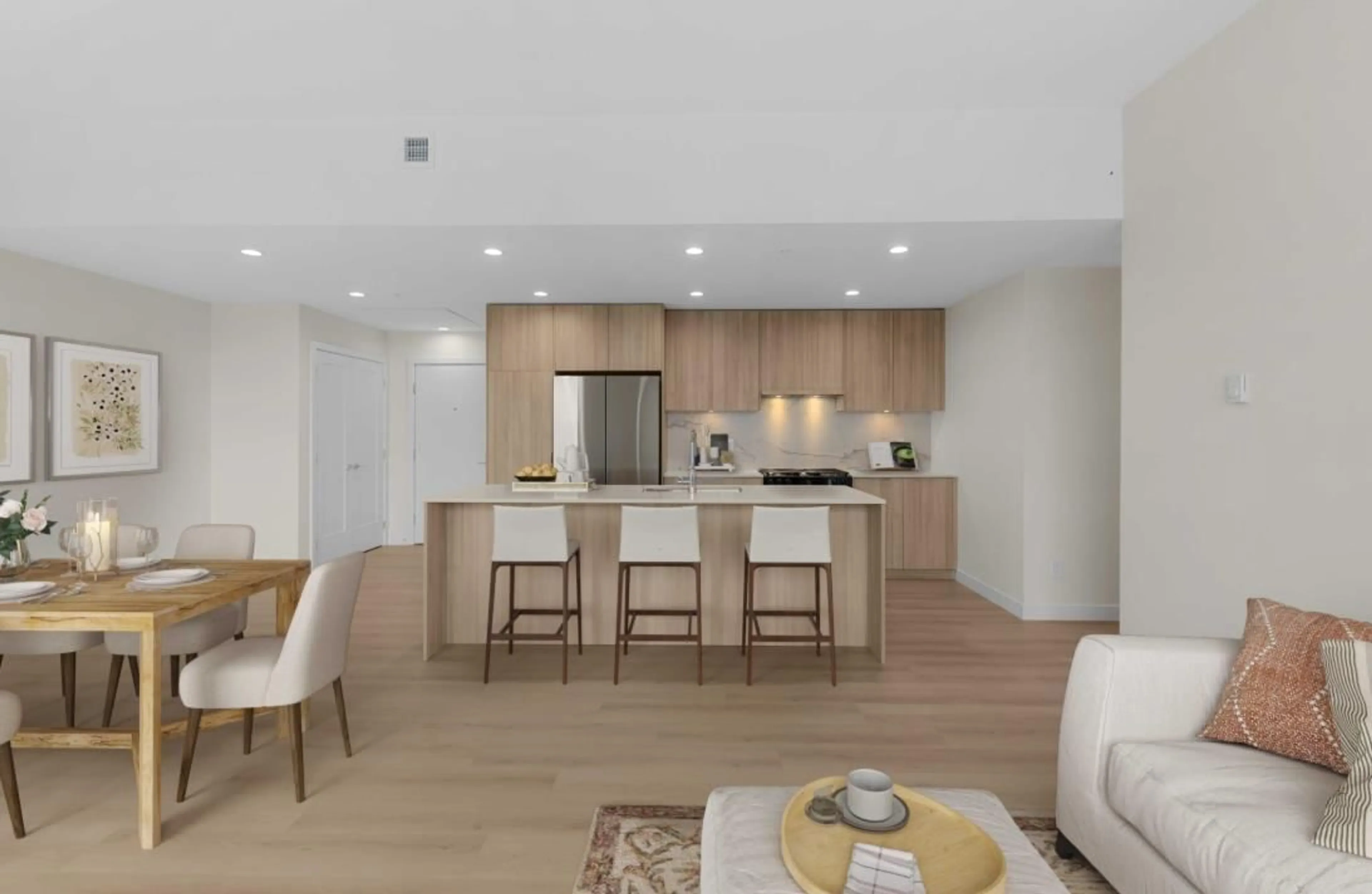 Open concept kitchen, wood/laminate floor for 406 - 20049 82, Langley British Columbia V2Y4A6
