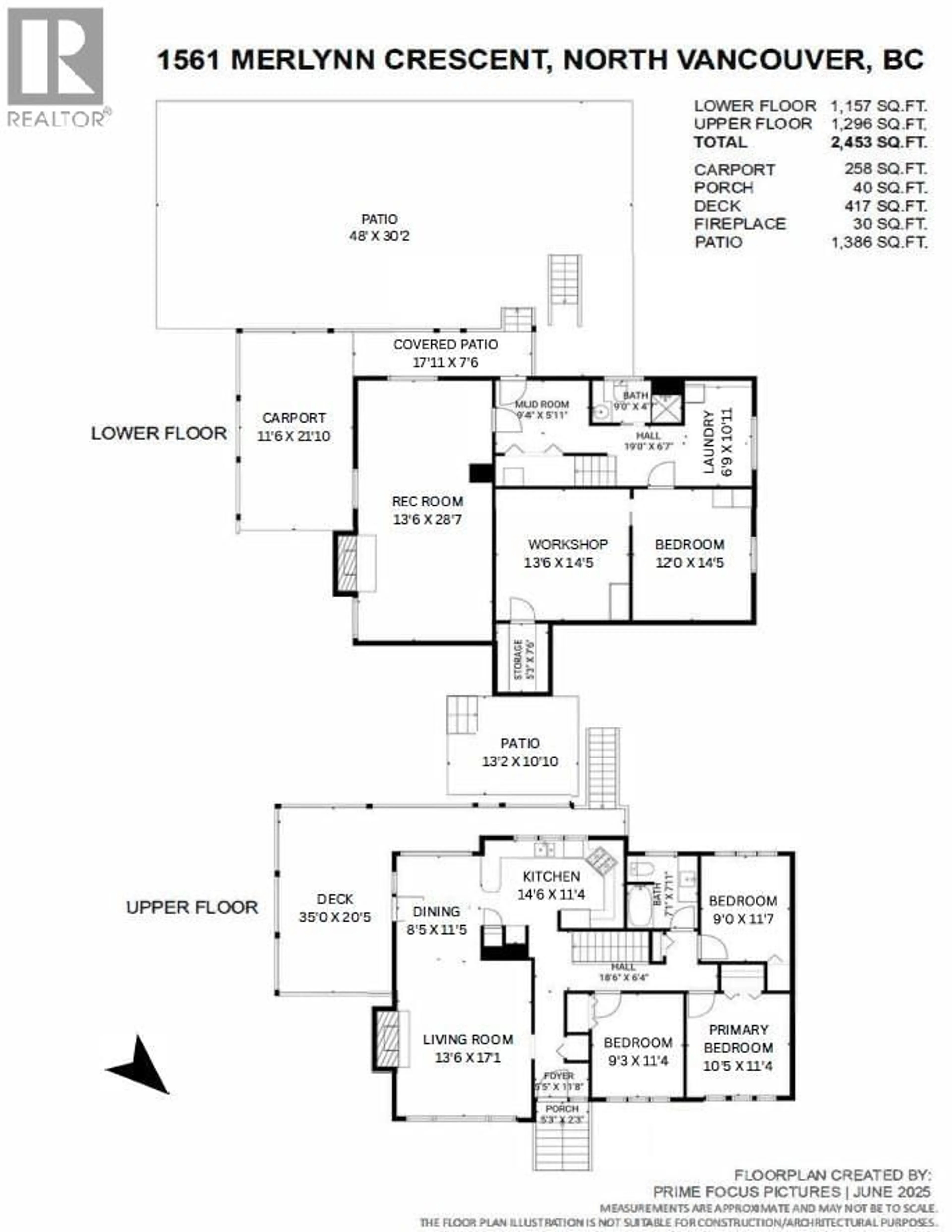 Floor plan for 1561 MERLYNN CRESCENT, North Vancouver British Columbia V7J2X9