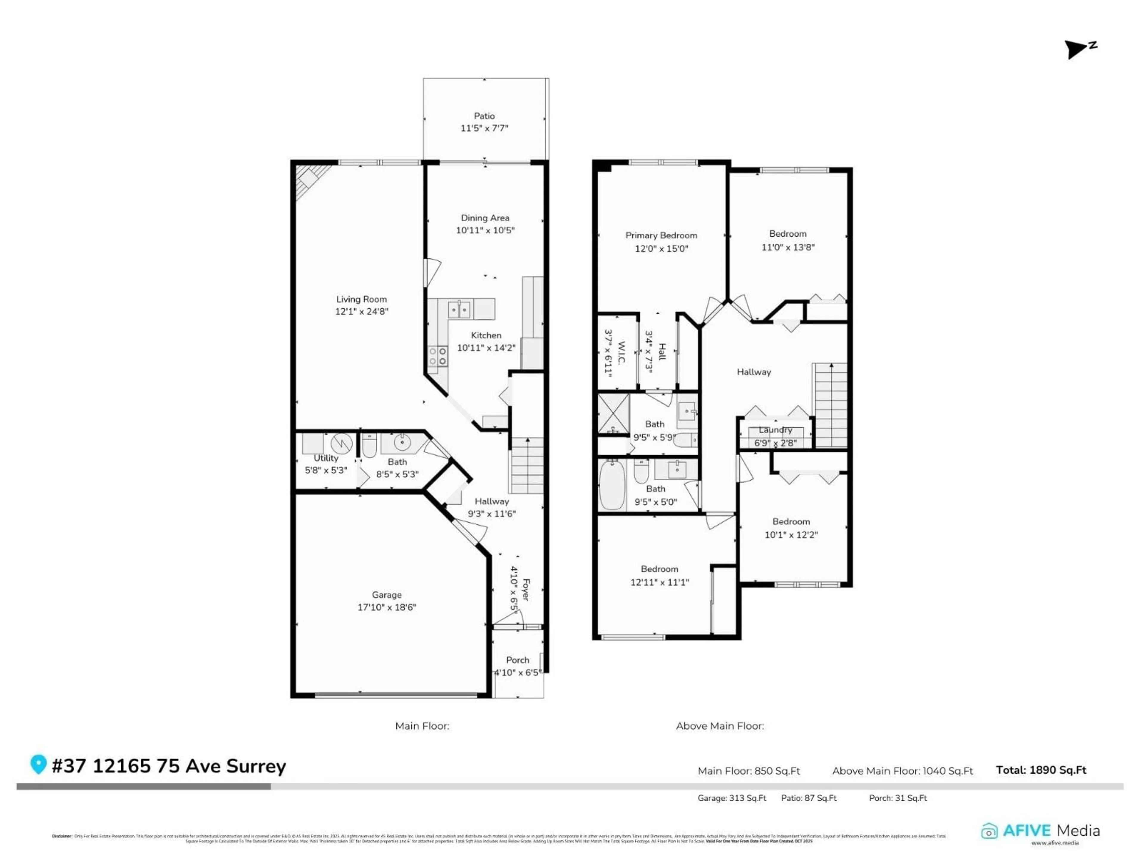 Floor plan for 37 - 12165 75, Surrey British Columbia V3W0W7