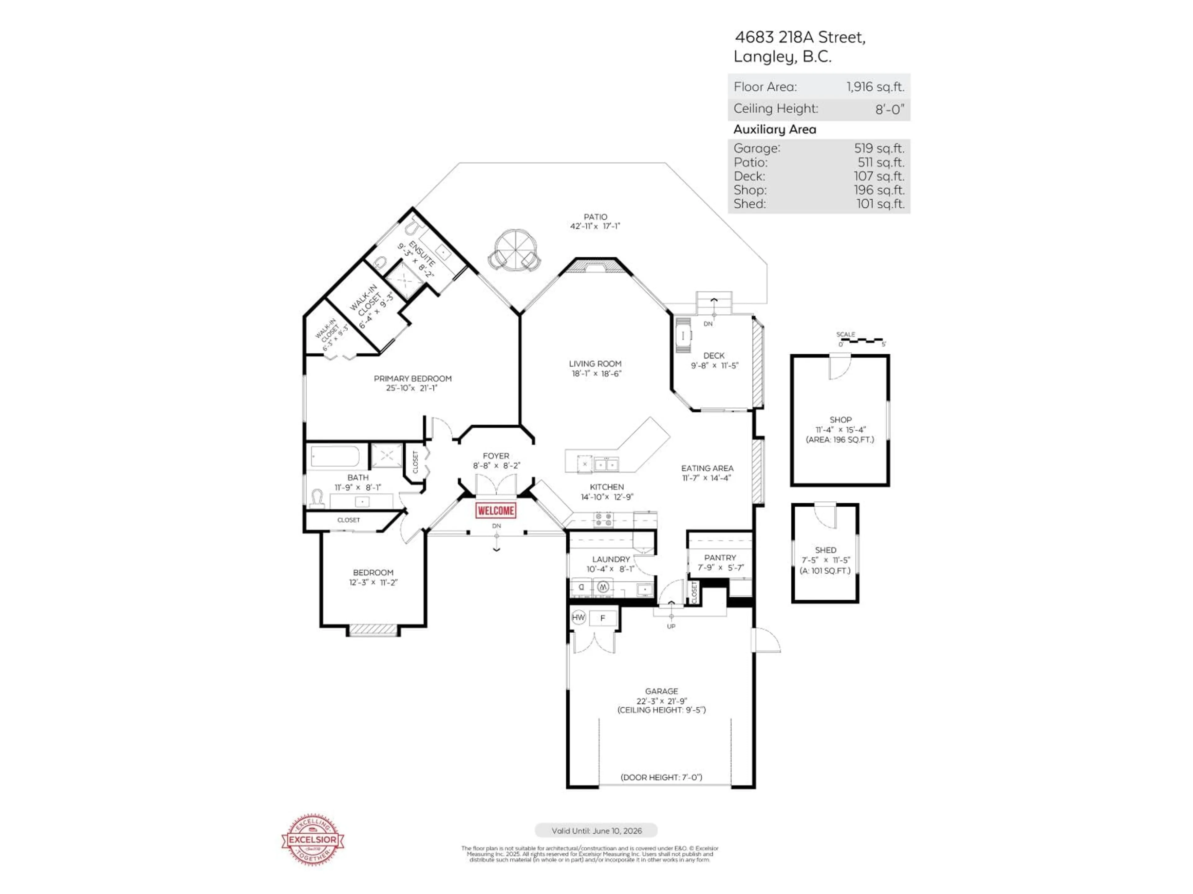 Floor plan for 4683 218A, Langley British Columbia V3A8H8