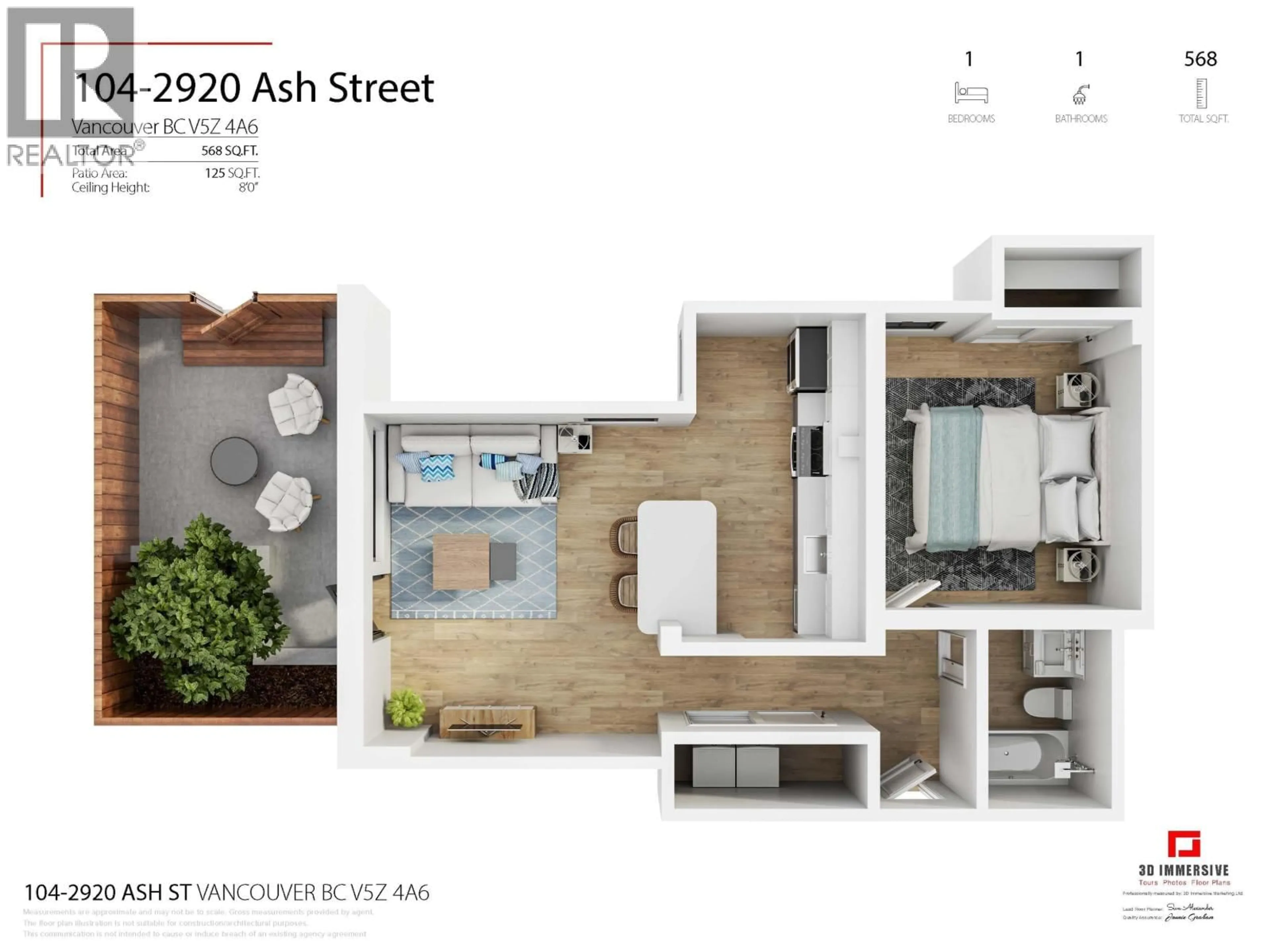 Floor plan for 104 - 2920 ASH STREET, Vancouver British Columbia V5Z4A6