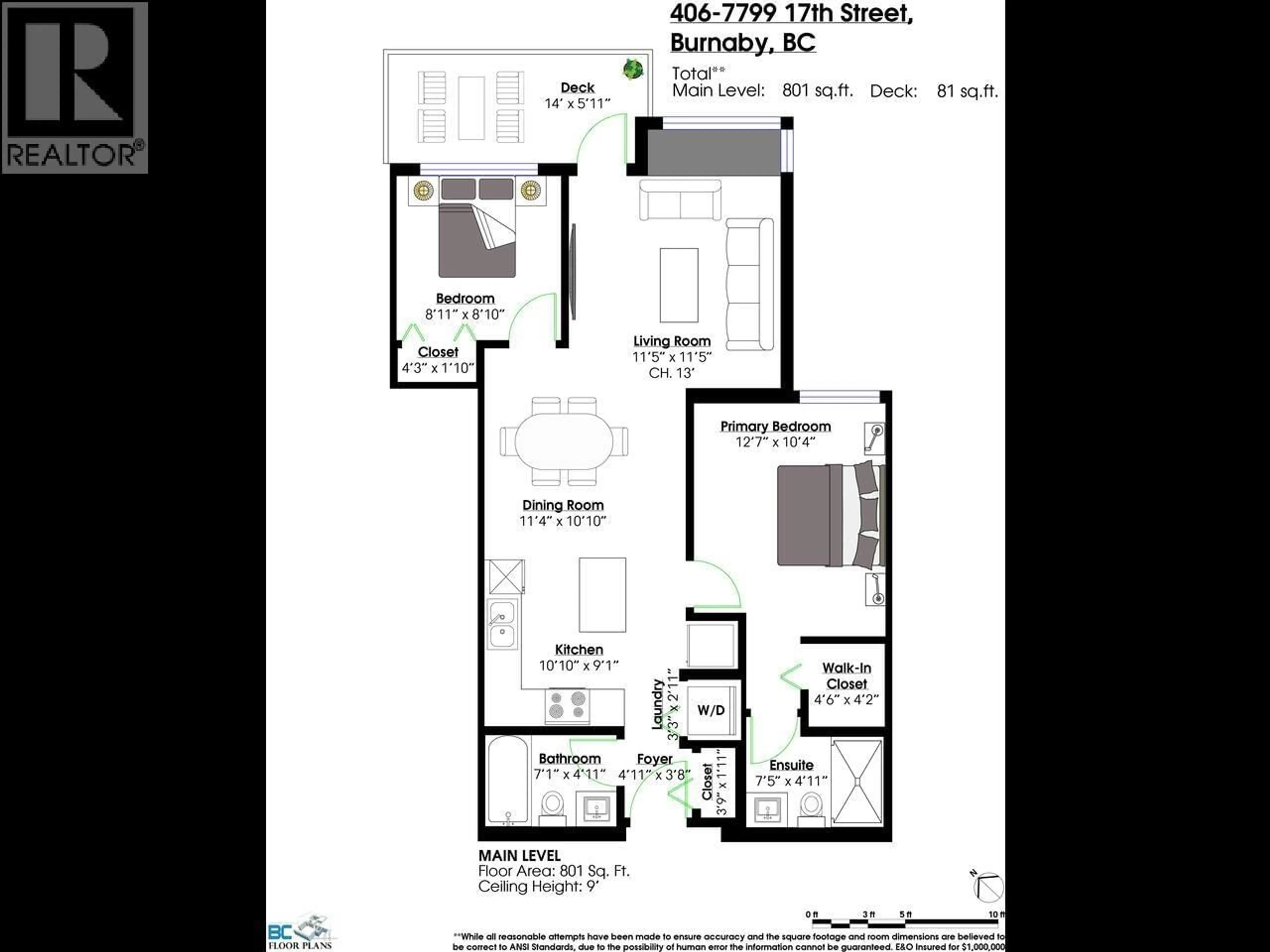 Floor plan for 406 - 7799 17TH STREET, Burnaby British Columbia V3N0J5