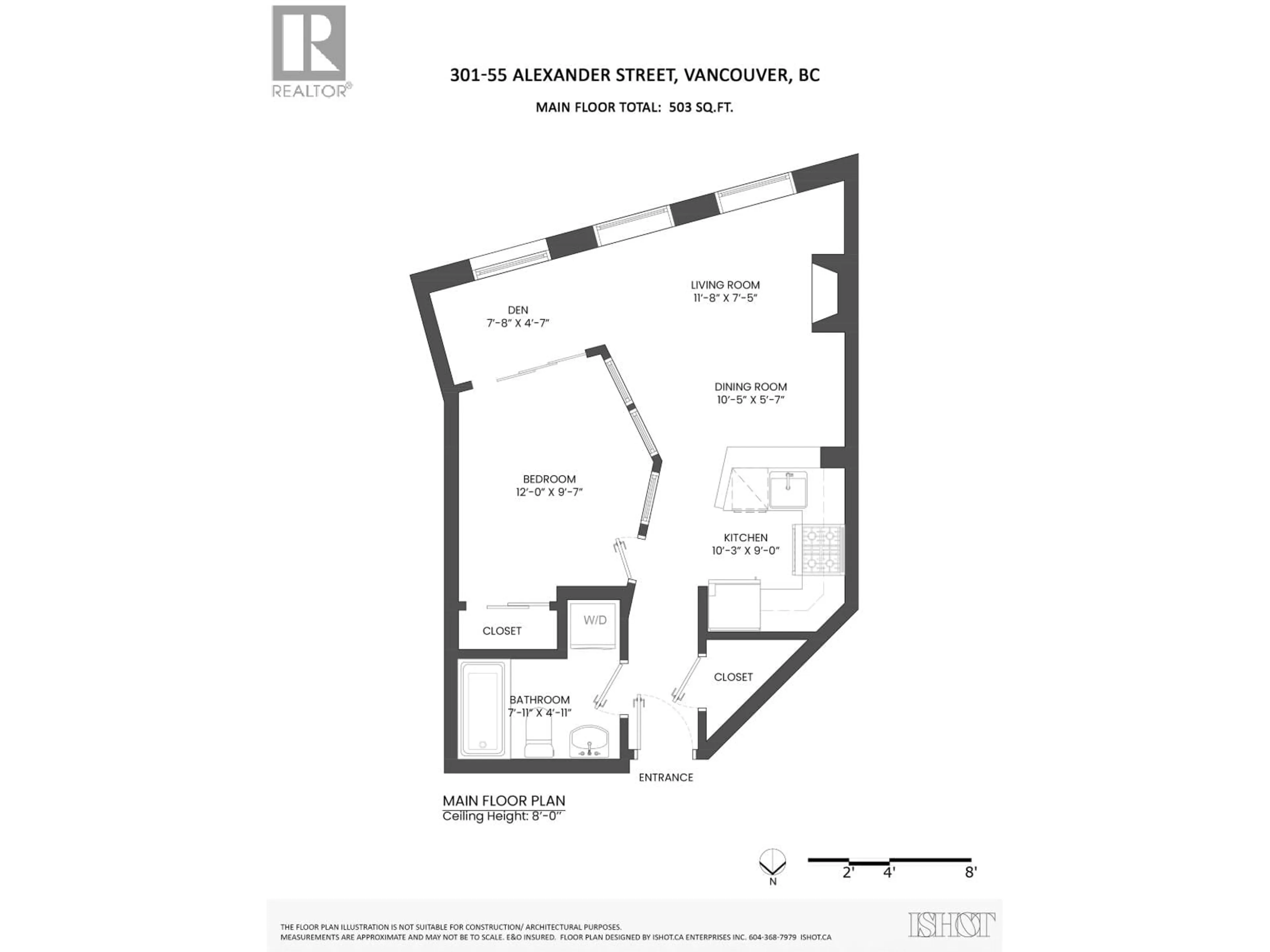 Floor plan for 301 - 55 ALEXANDER STREET, Vancouver British Columbia V6A1B2