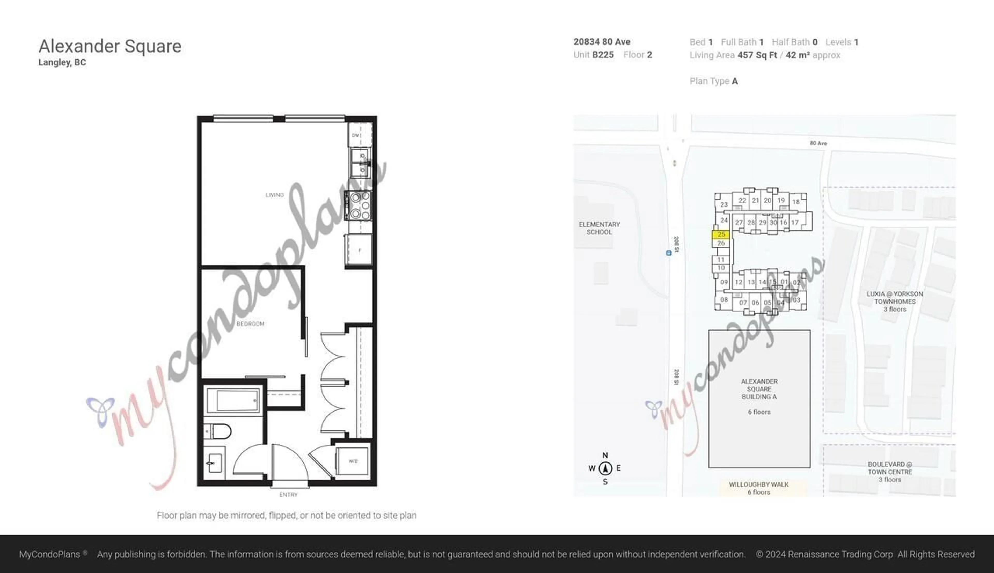 Floor plan for B226 - 20834 80, Langley British Columbia V2Y3M6