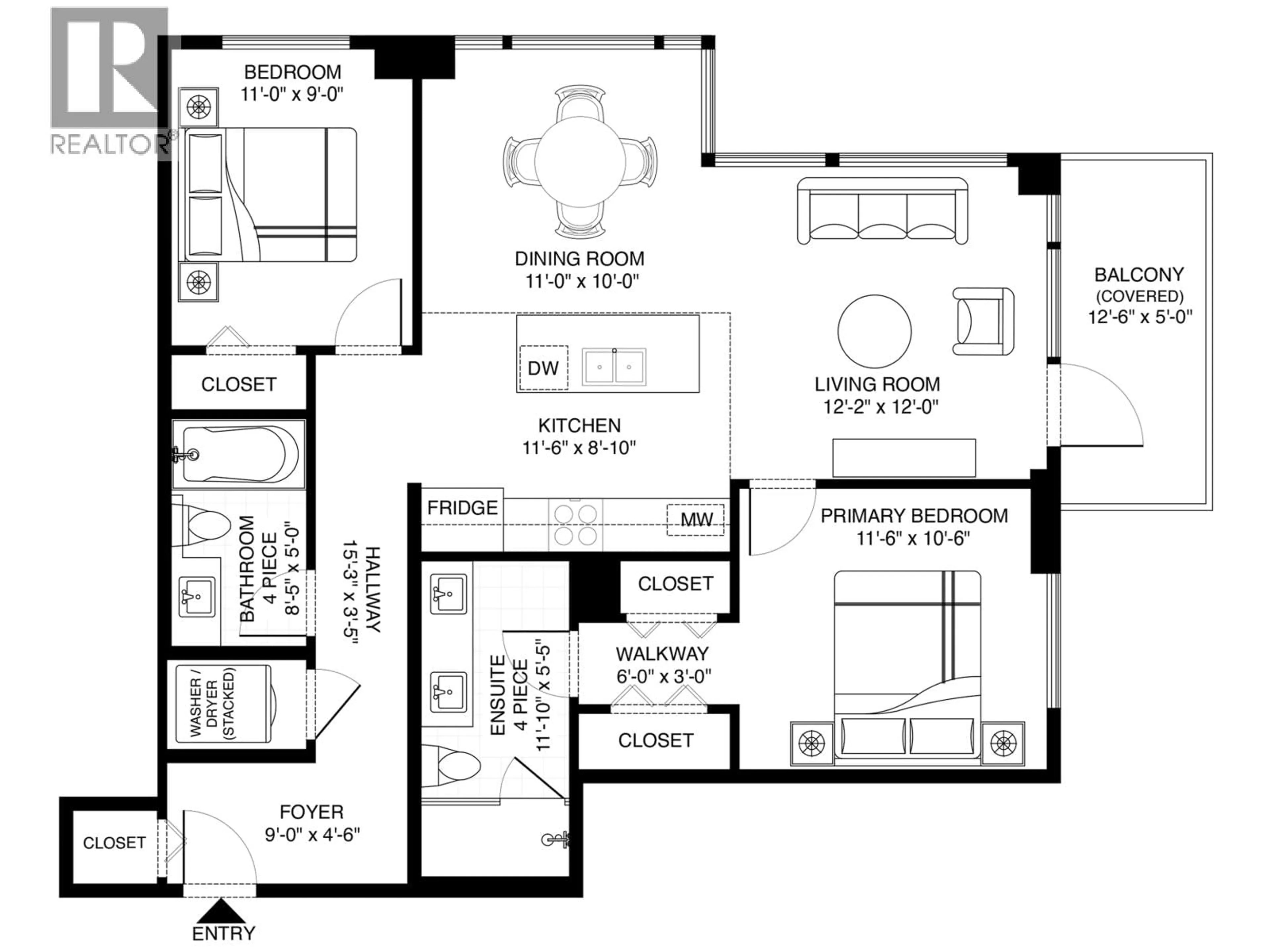 Floor plan for 1905 - 3100 WINDSOR GATE, Coquitlam British Columbia V3B0P3