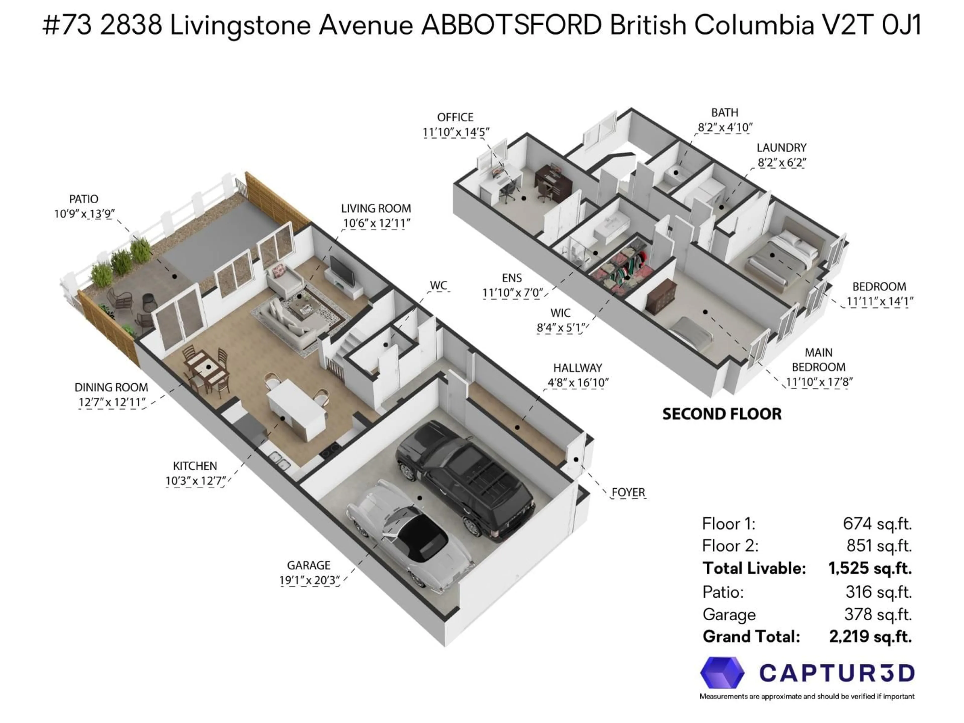 Floor plan for 73 - 2838 LIVINGSTONE, Abbotsford British Columbia V2T0J1