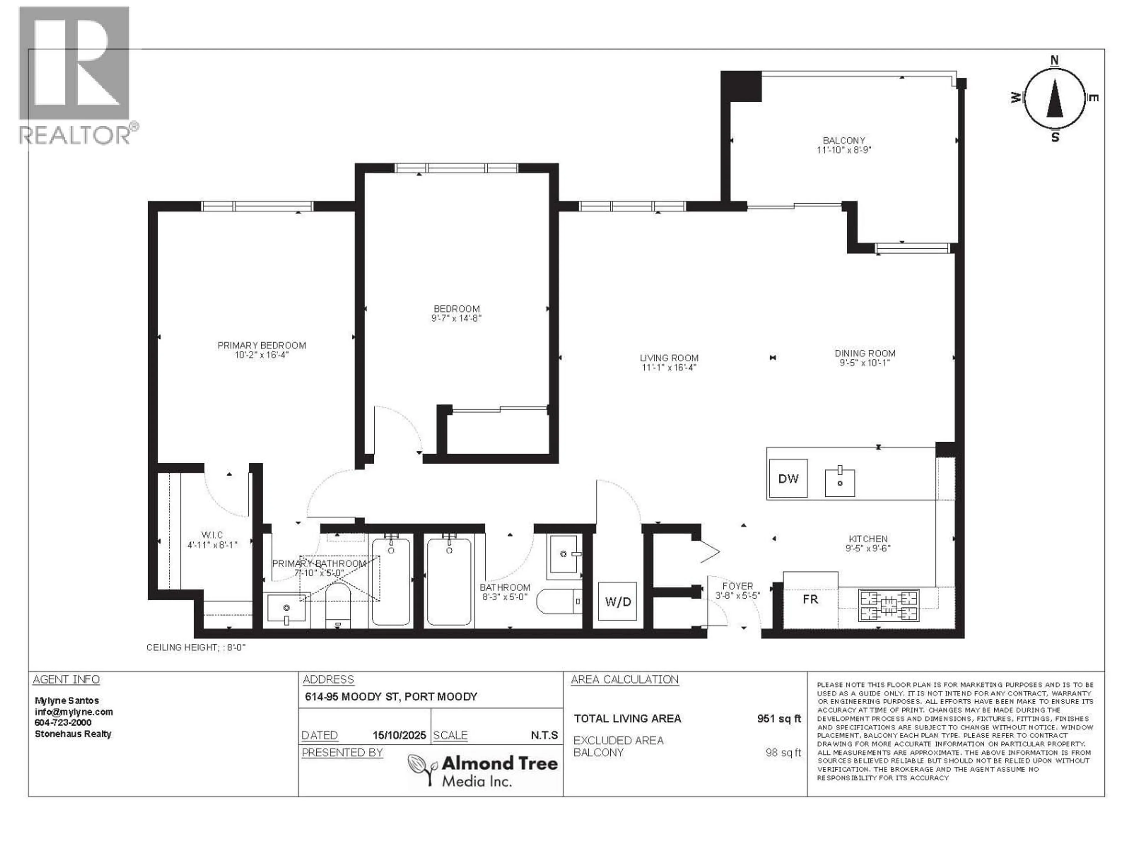 Floor plan for 614 - 95 MOODY STREET, Port Moody British Columbia V3H0H2