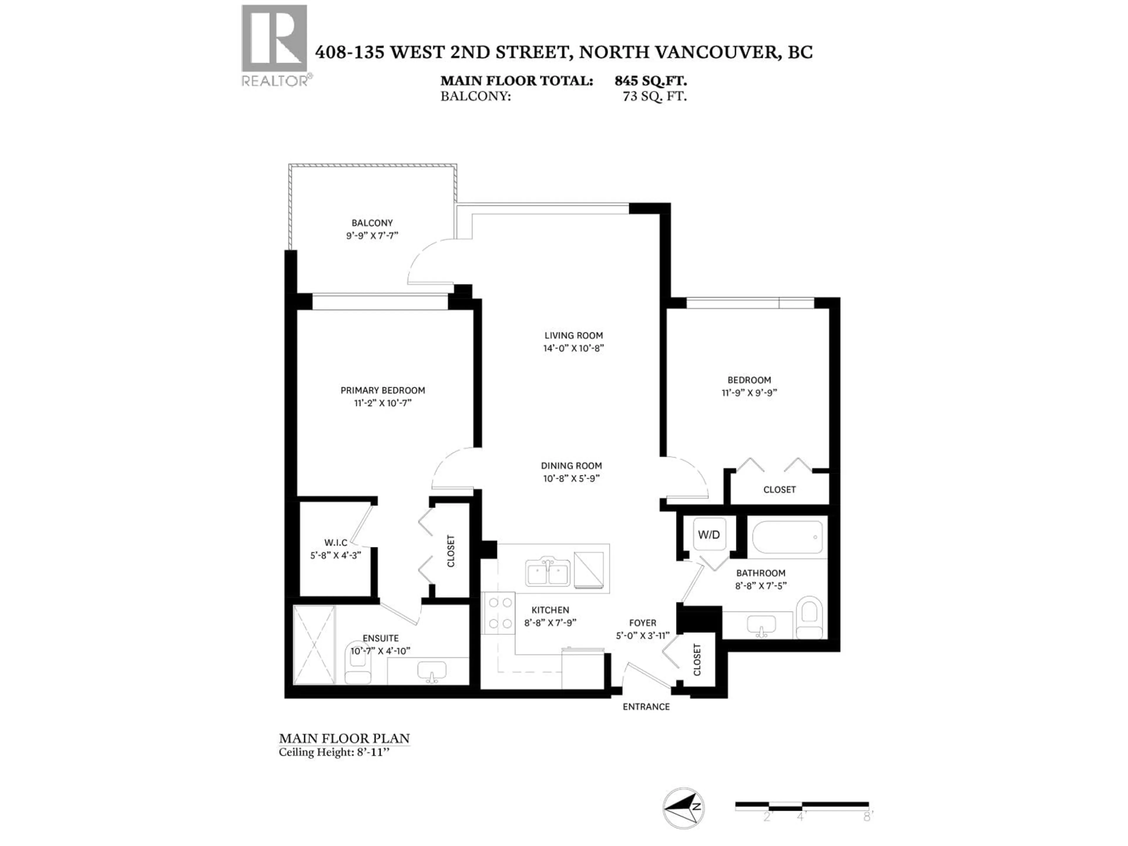 Floor plan for 408 - 135 2ND STREET, North Vancouver British Columbia V7M0C5