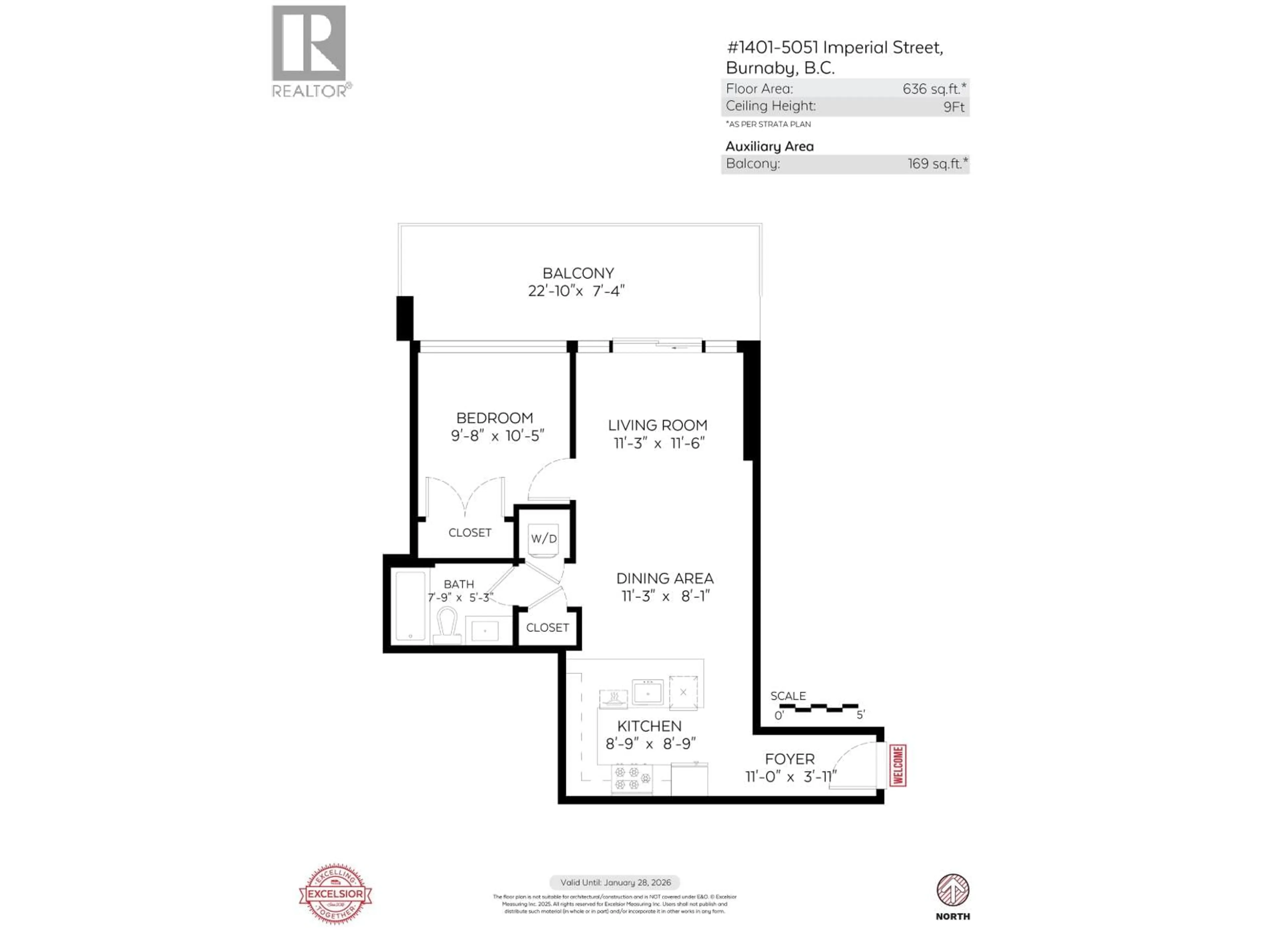 Floor plan for 1401 - 5051 IMPERIAL STREET, Burnaby British Columbia V5J0J3