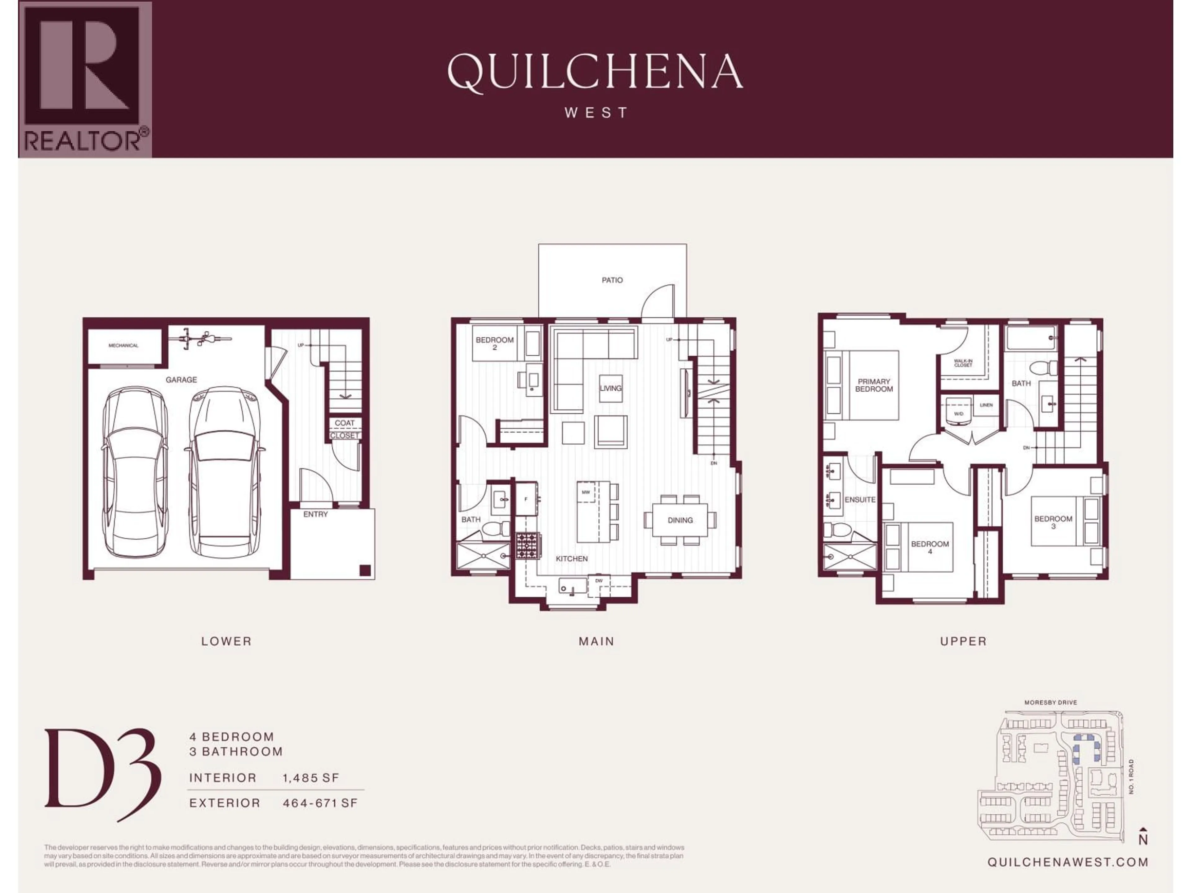 Floor plan for 89 - 3888 MORESBY DRIVE, Richmond British Columbia V7C4G6