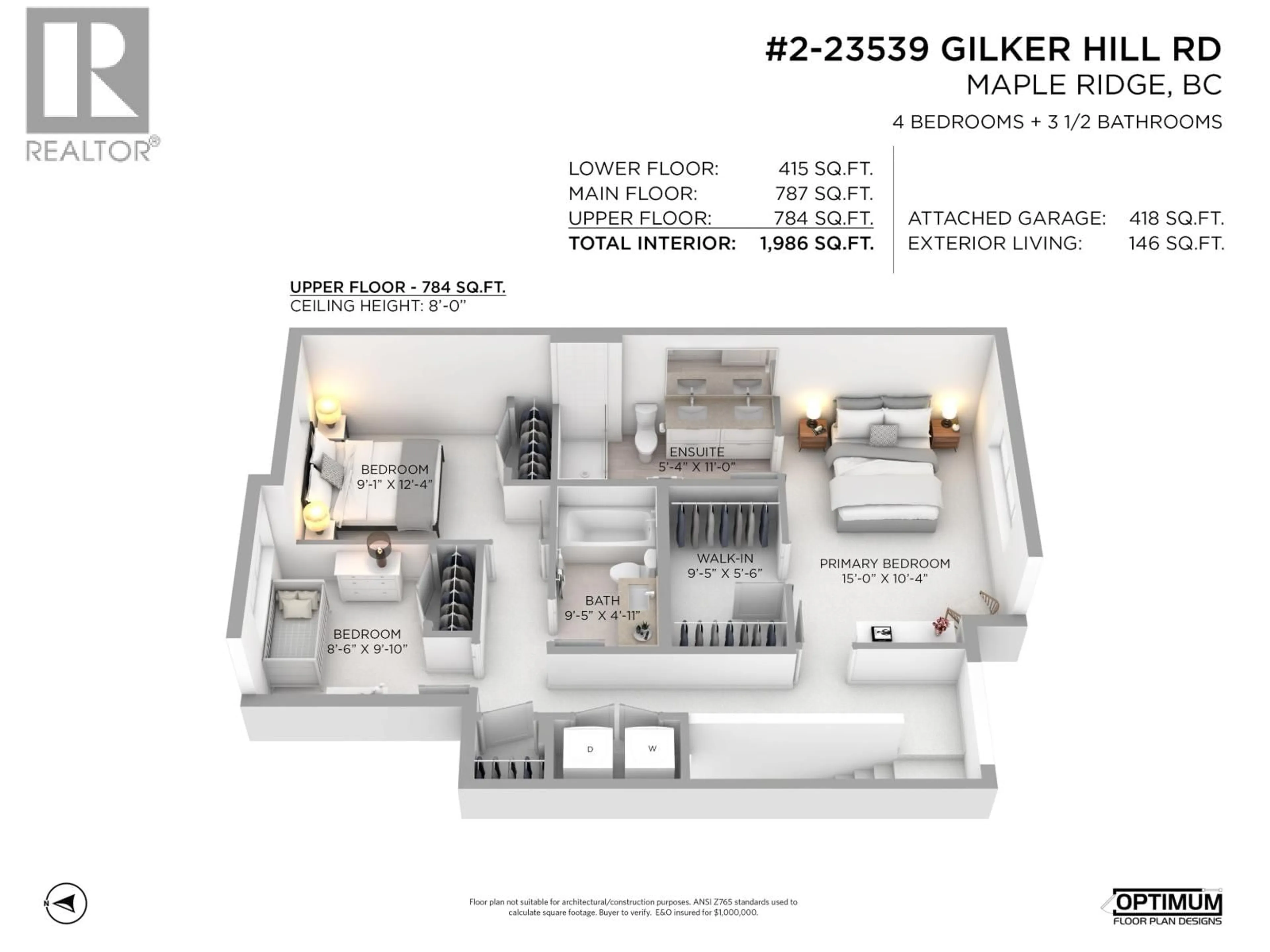Floor plan for 2 - 23539 GILKER HILL ROAD, Maple Ridge British Columbia V2W1C8