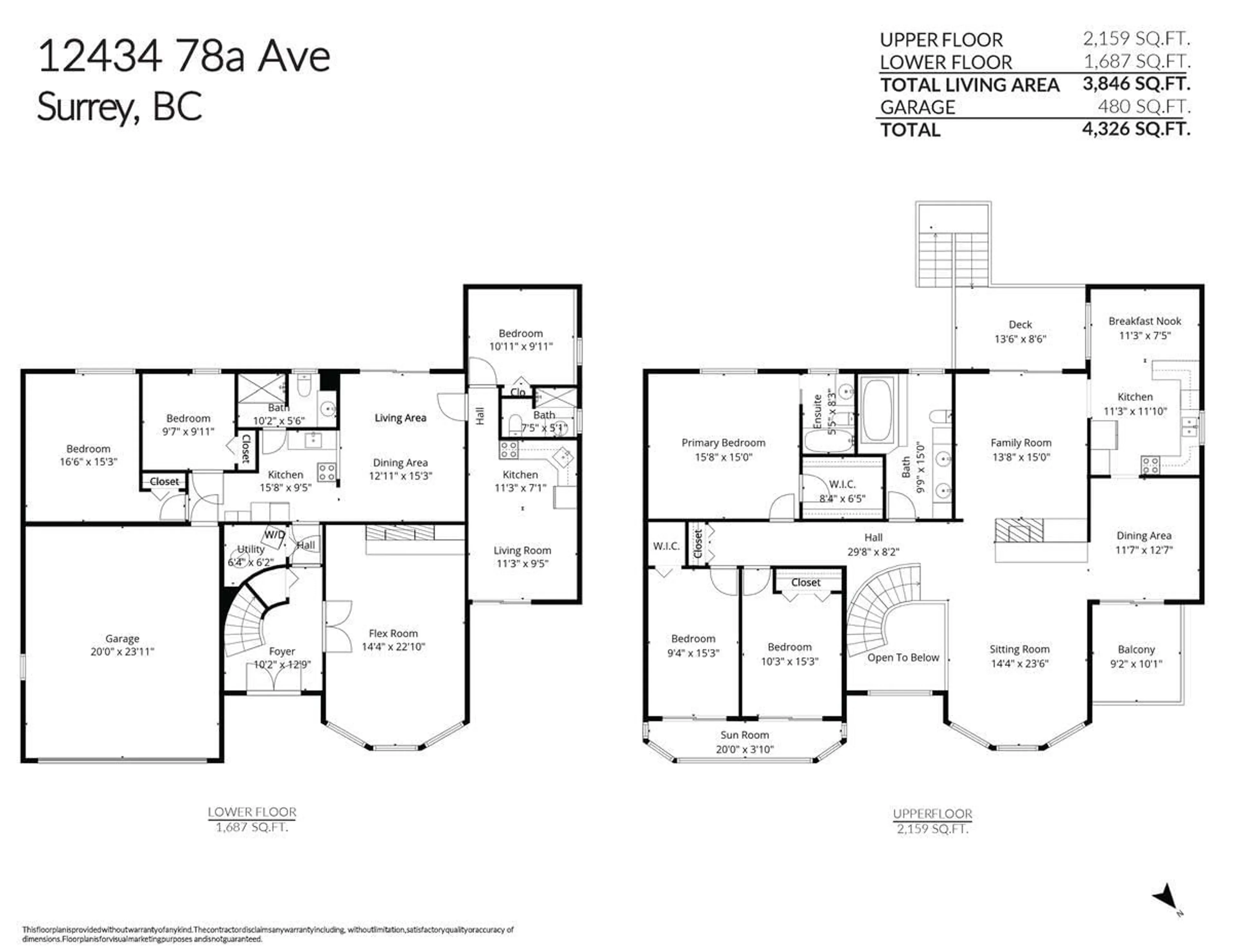 Floor plan for 12434 78A, Surrey British Columbia V3W7X2