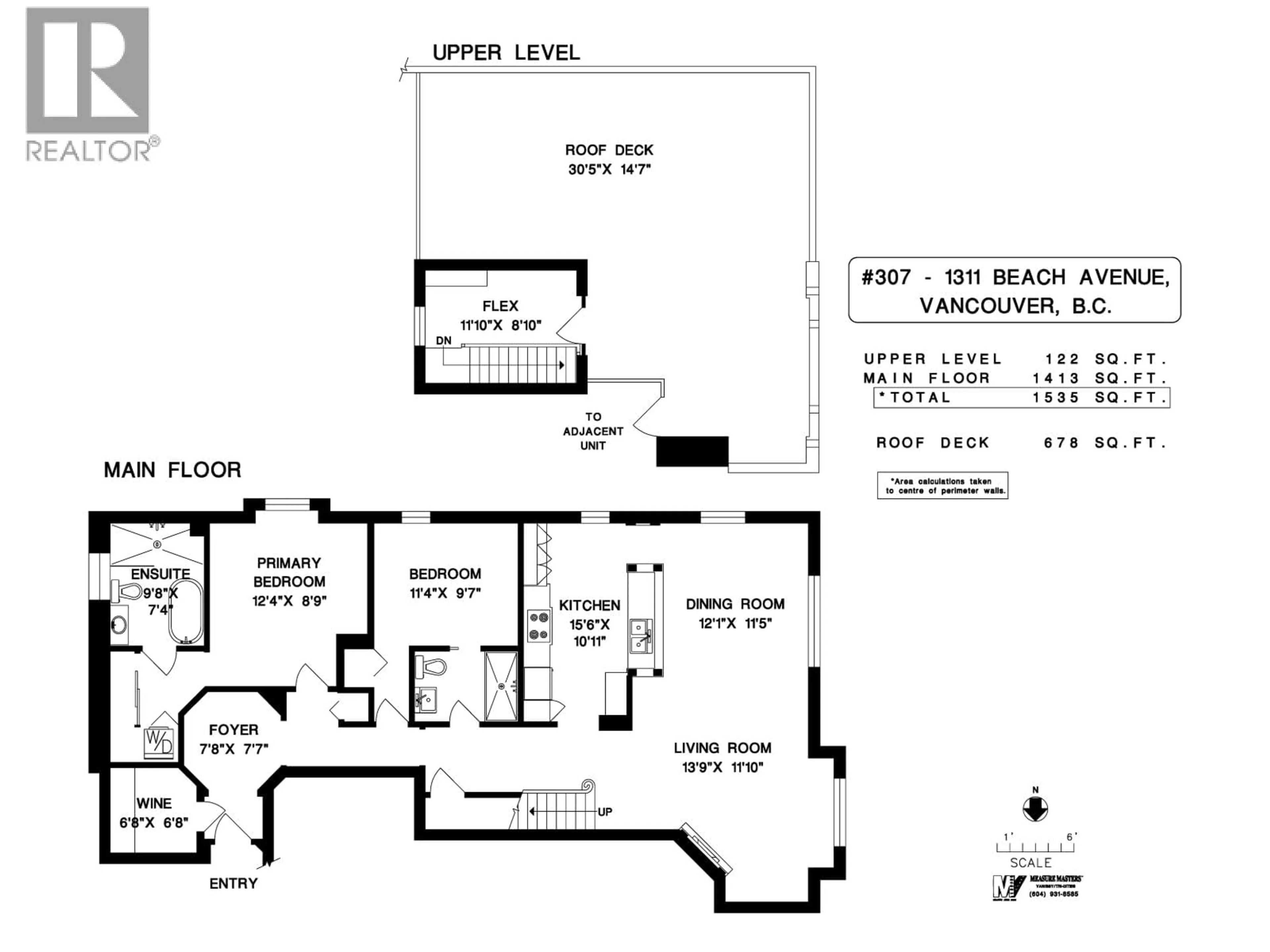 Floor plan for 307 - 1311 BEACH AVENUE, Vancouver British Columbia V6E1V6