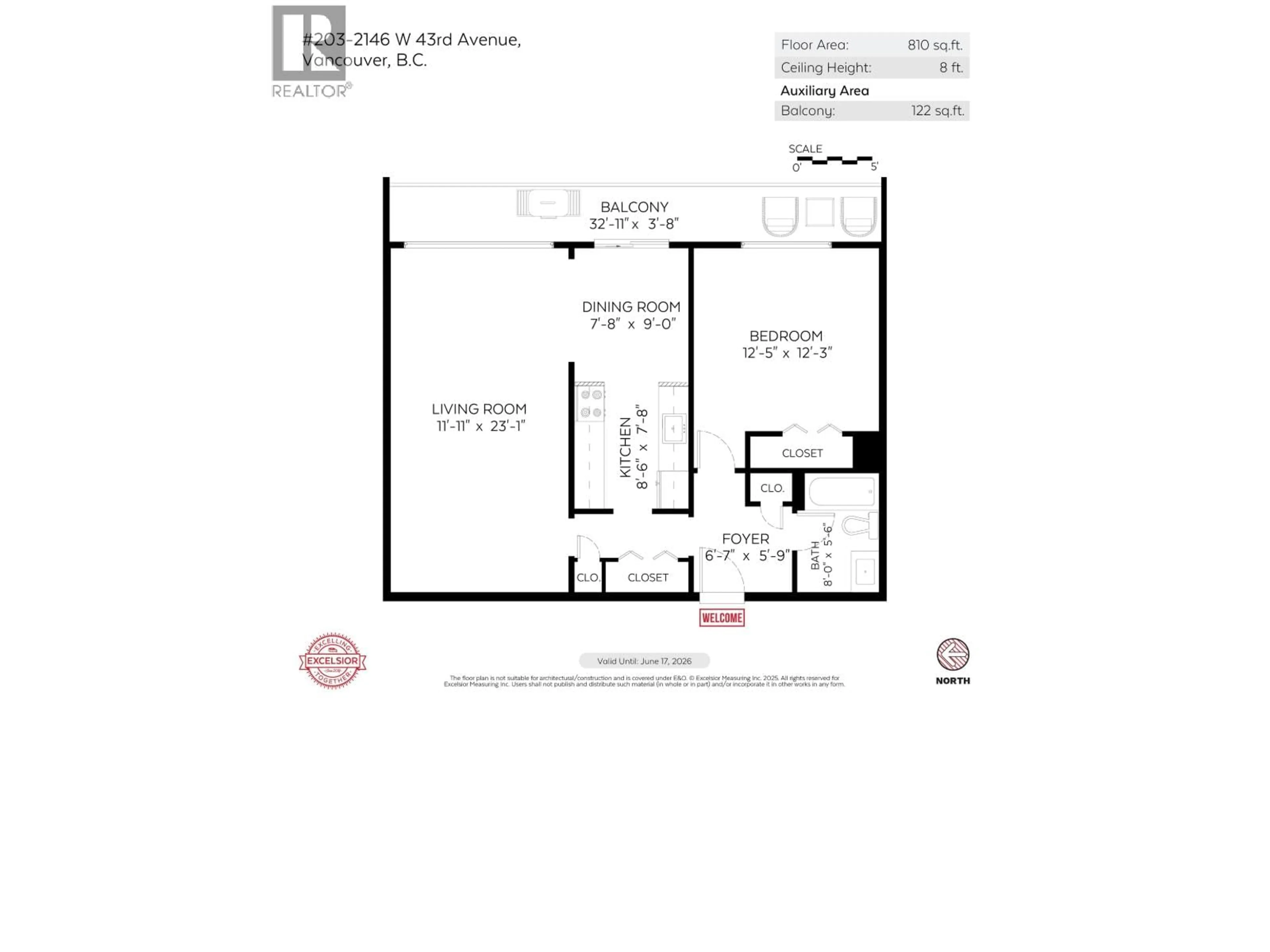 Floor plan for 203 - 2146 43RD AVENUE, Vancouver British Columbia V6M2E1