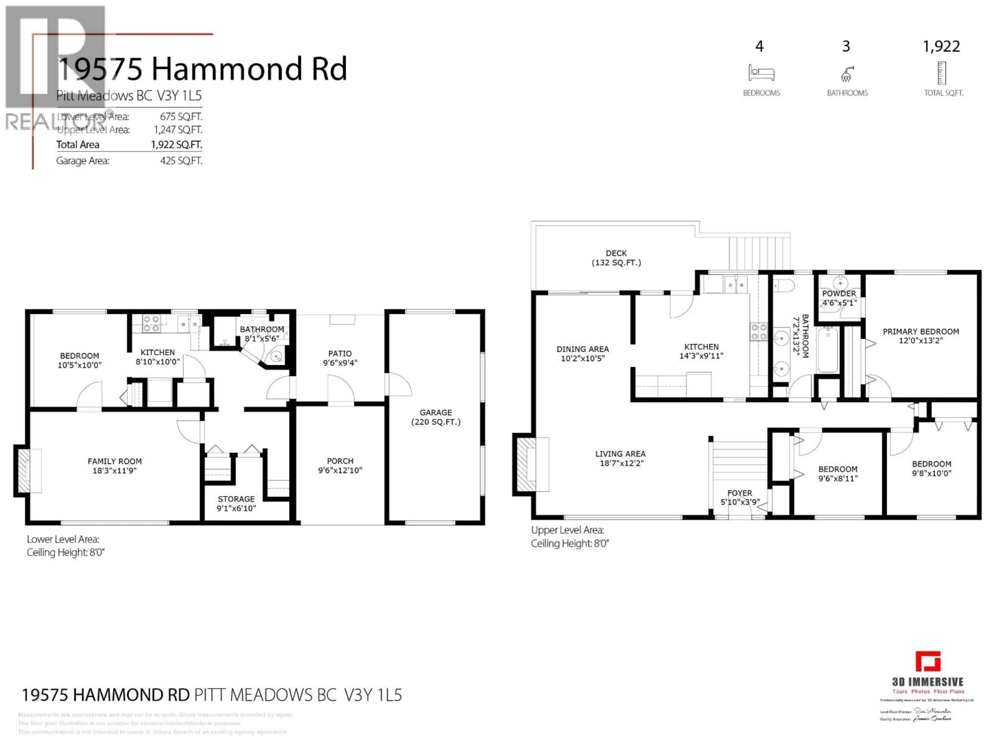 Floor plan for 19575 HAMMOND ROAD, Pitt Meadows British Columbia V3Y1L5