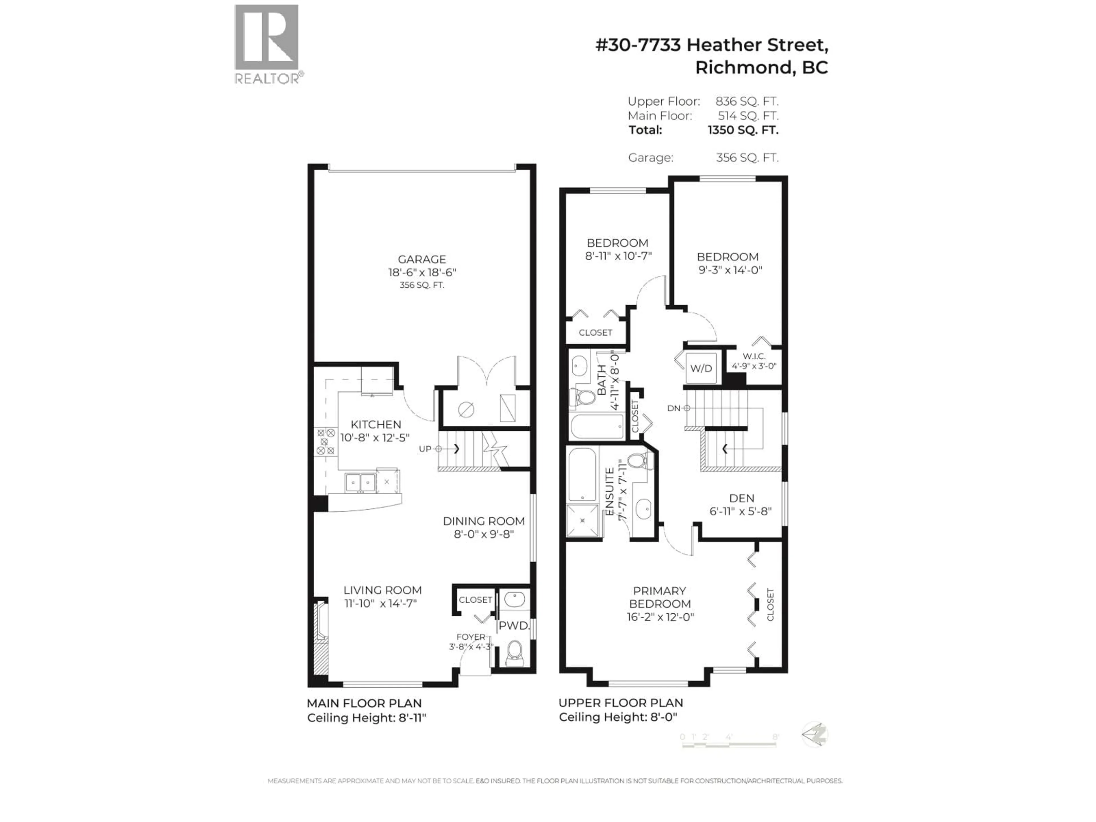 Floor plan for 30 - 7733 HEATHER STREET, Richmond British Columbia V6Y4J1