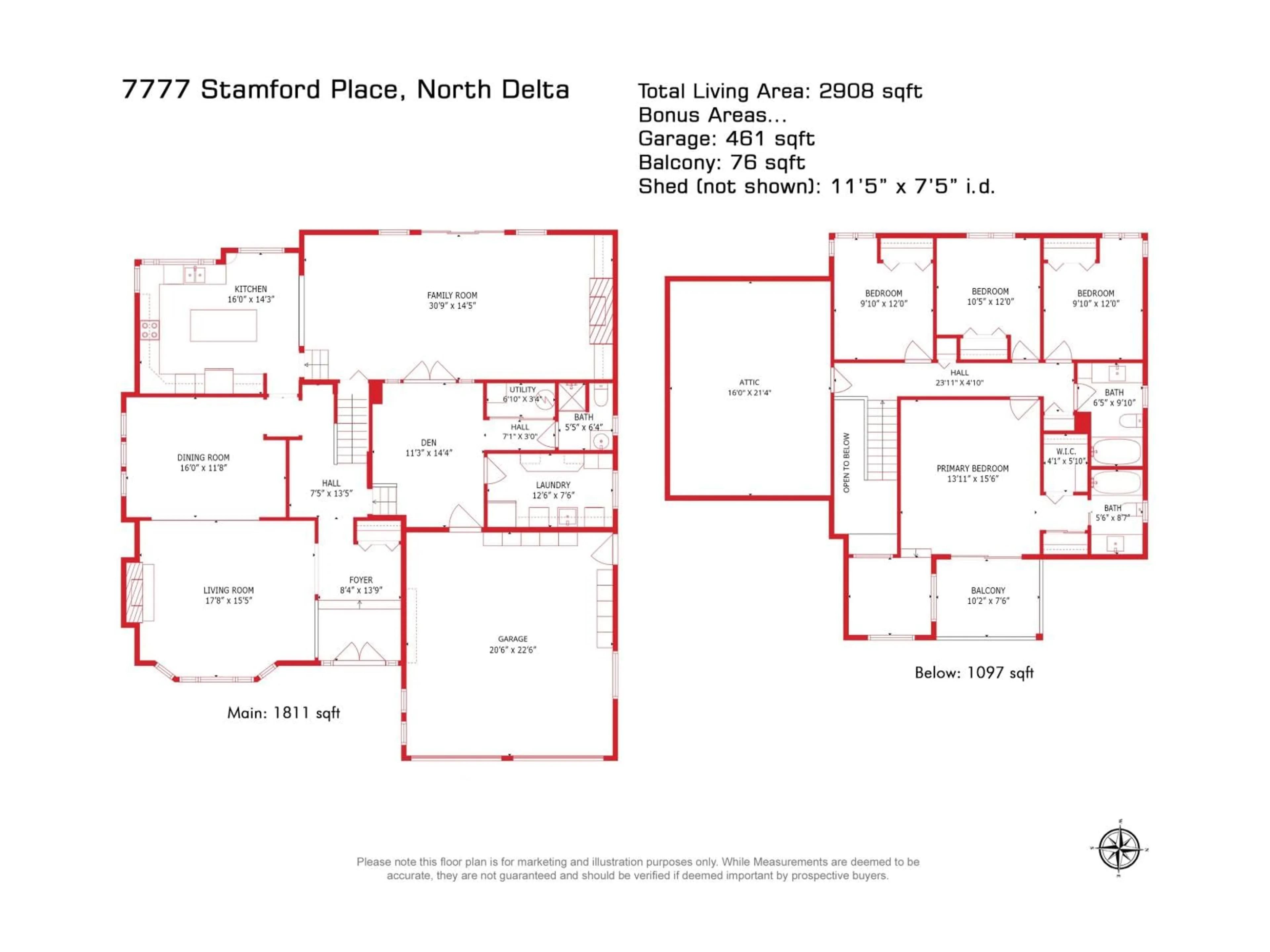Floor plan for 7777 STAMFORD, Delta British Columbia V4C7T5