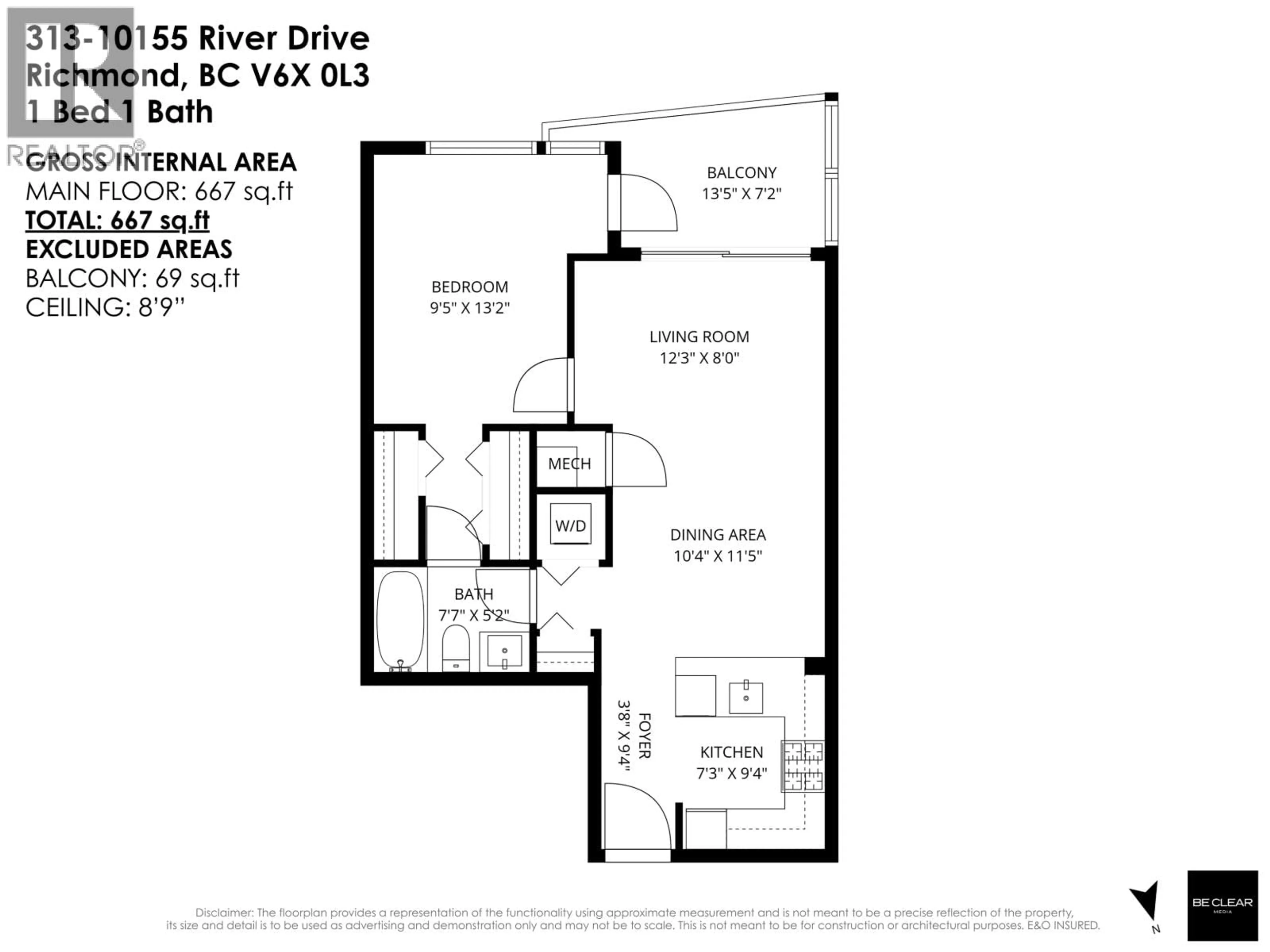 Floor plan for 313 - 10155 RIVER DRIVE, Richmond British Columbia V6X0L3