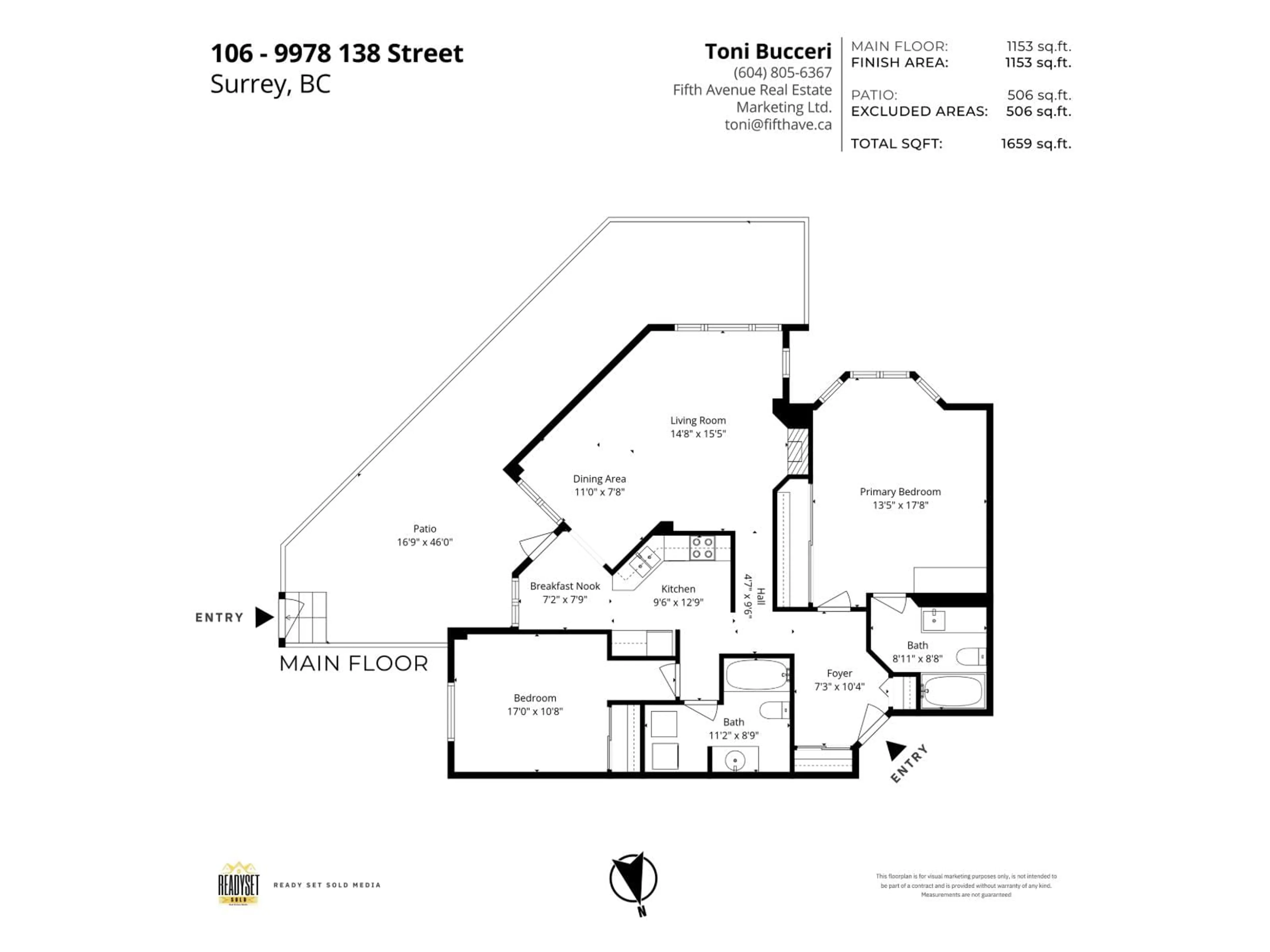 Floor plan for 106 - 9978 148, Surrey British Columbia V3R0P9