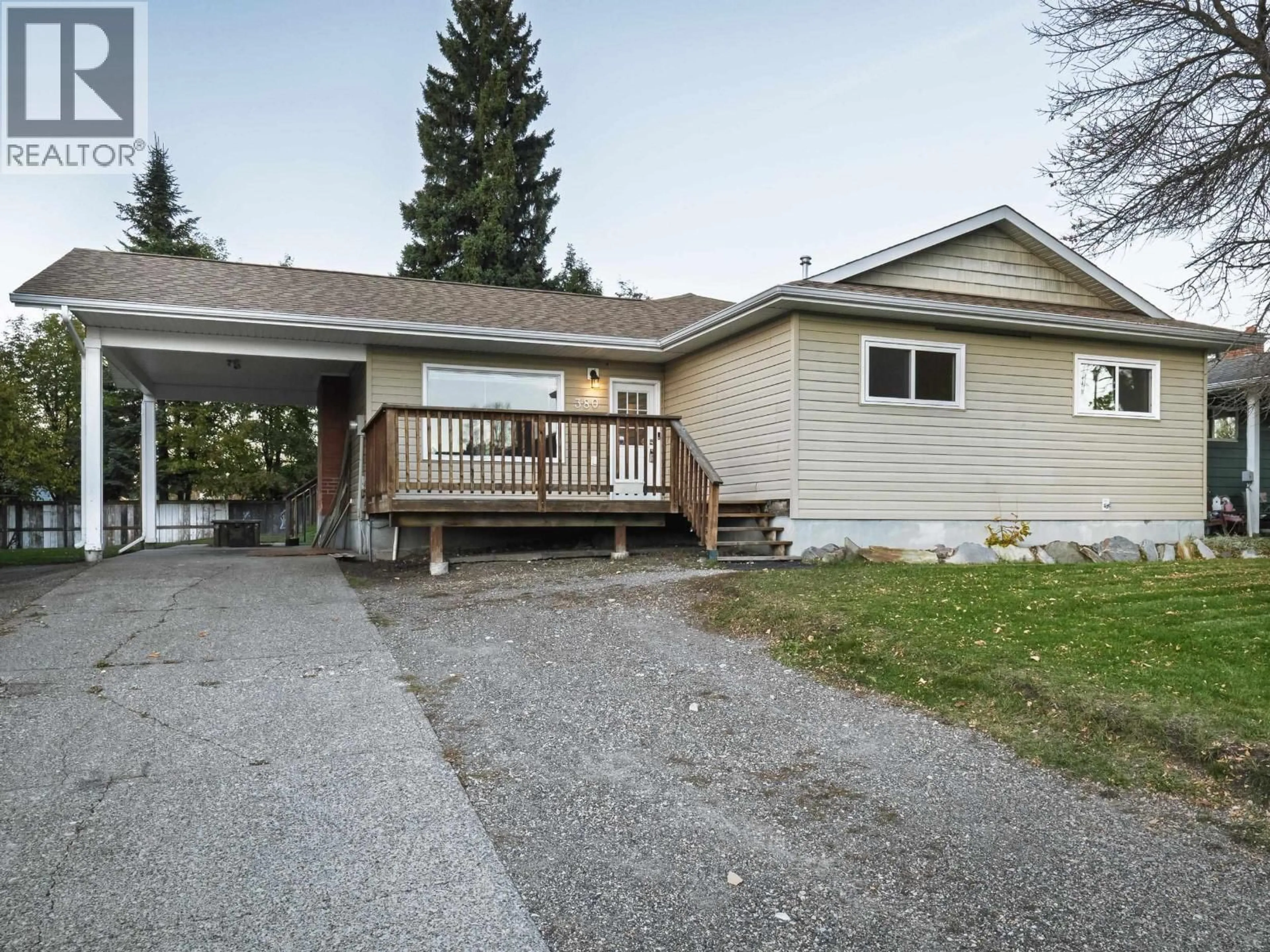 A pic from outside/outdoor area/front of a property/back of a property/a pic from drone, street for 380 RILEY DRIVE, Prince George British Columbia V2M3P2