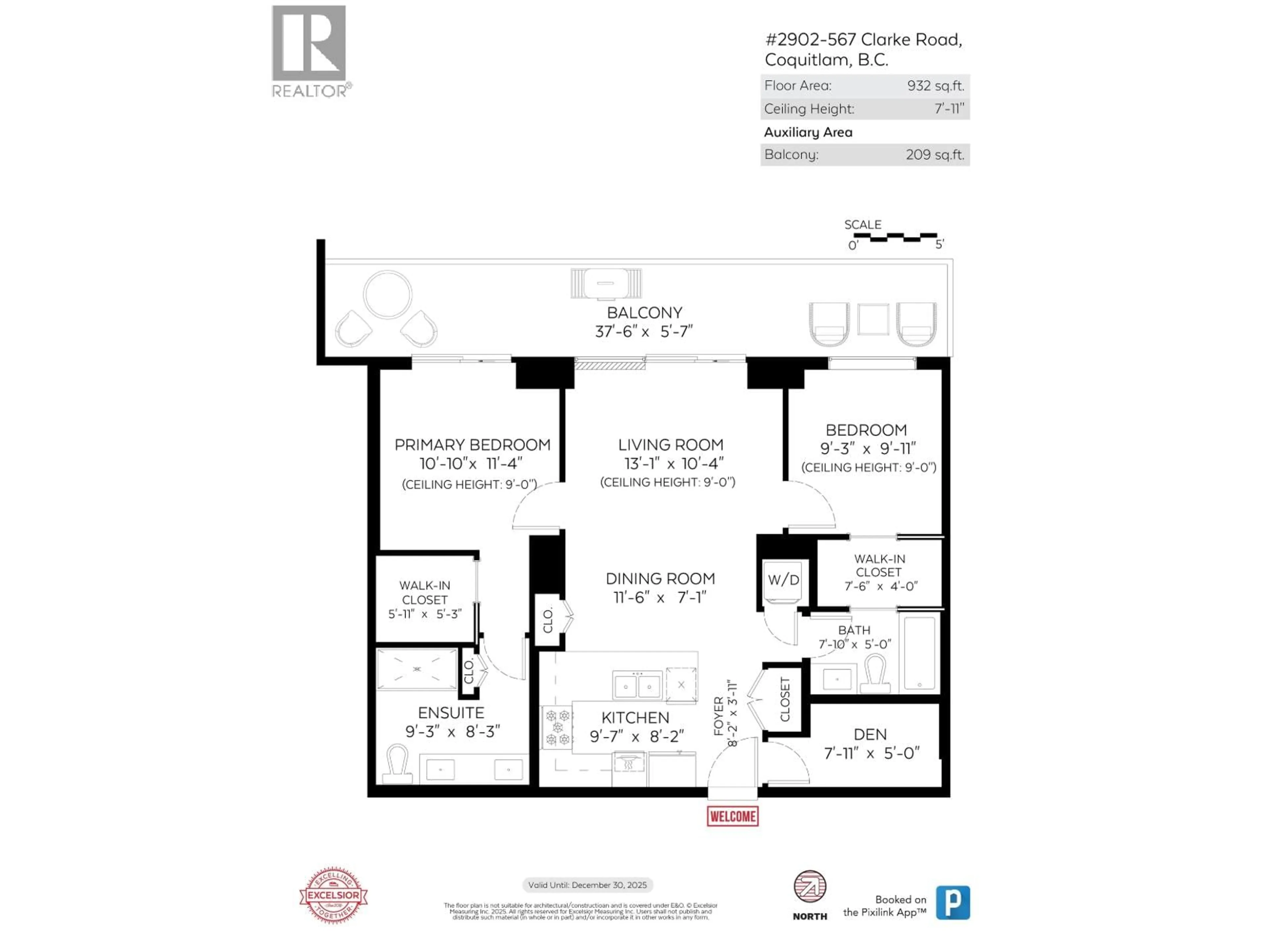 Floor plan for 2902 - 567 CLARKE ROAD, Coquitlam British Columbia V3J0K7