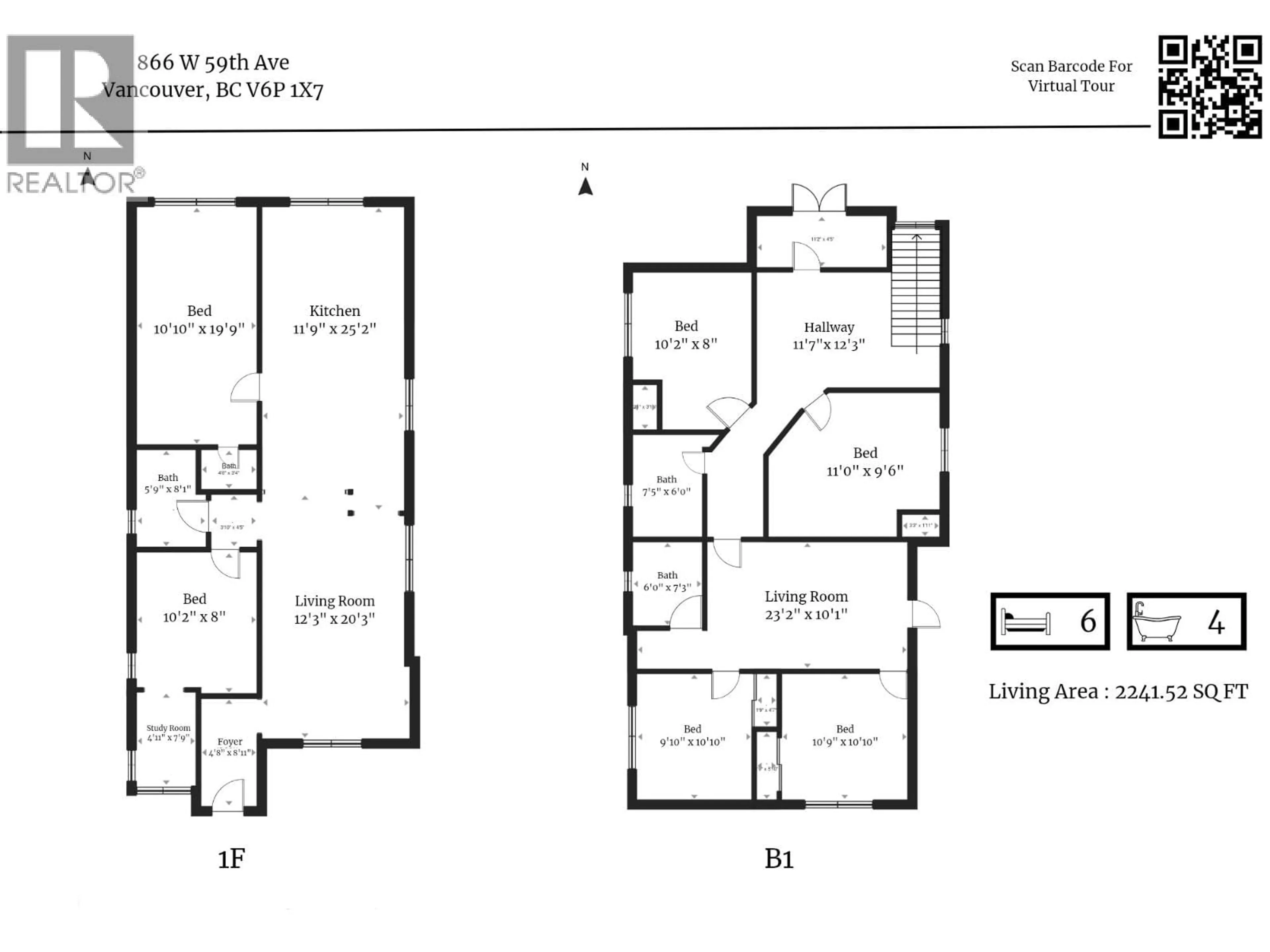 Floor plan for 866 59TH AVENUE, Vancouver British Columbia V6P1X7
