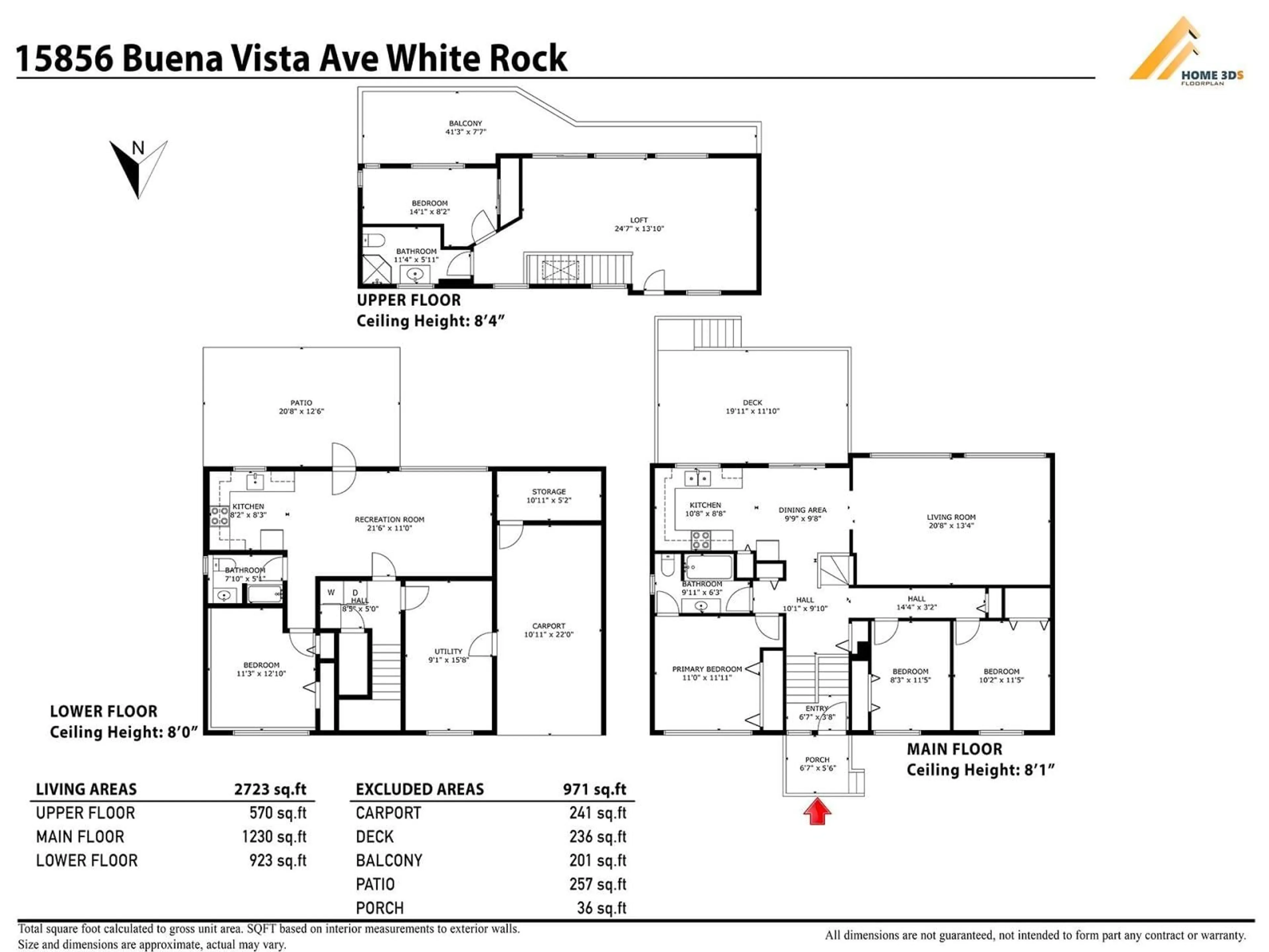 Floor plan for 15856 BUENA VISTA, White Rock British Columbia V4B2A3