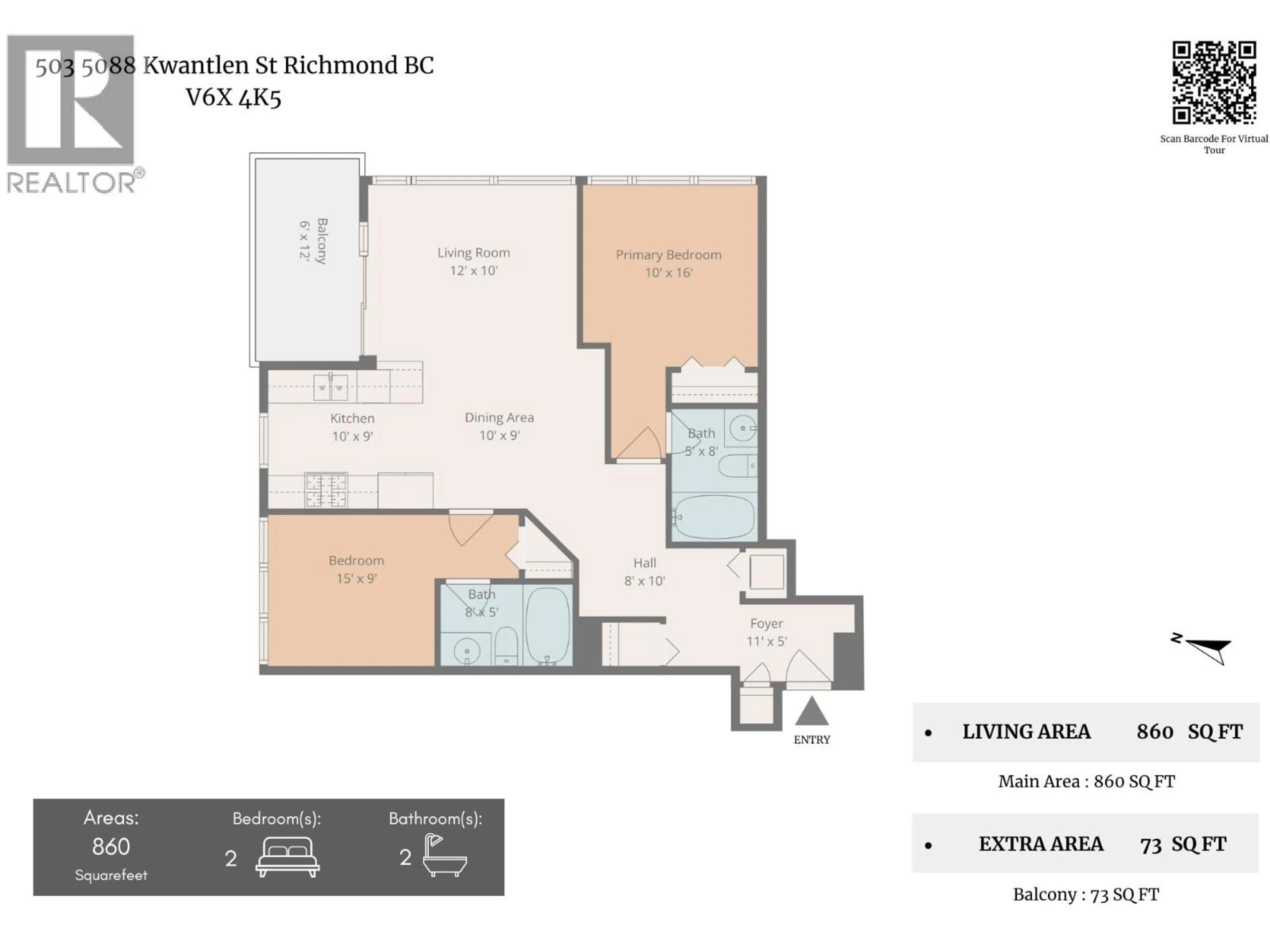 Floor plan for 503 - 5088 KWANTLEN STREET, Richmond British Columbia V6X4K5