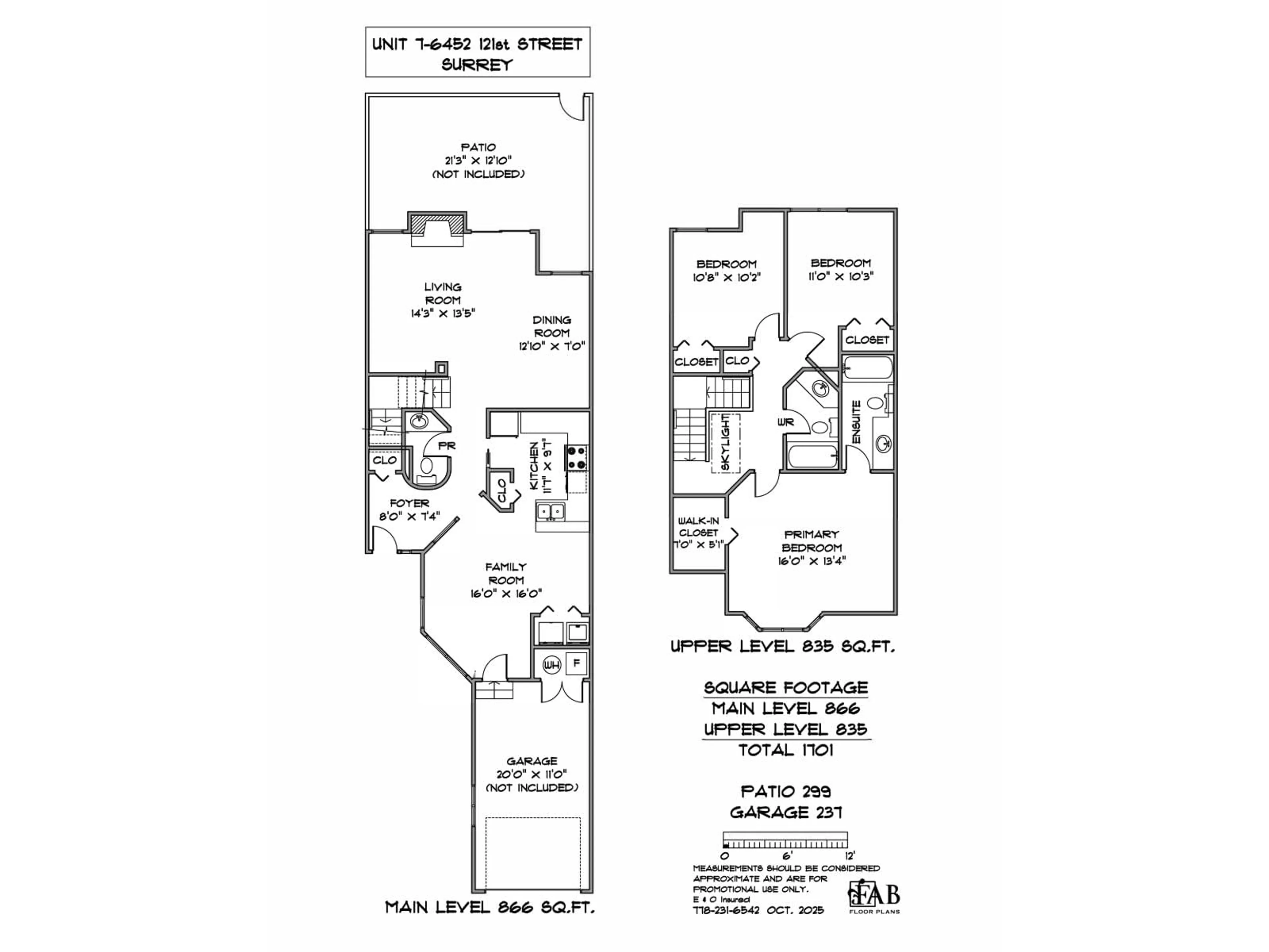 Floor plan for 7 - 6452 121, Surrey British Columbia V3W1N5