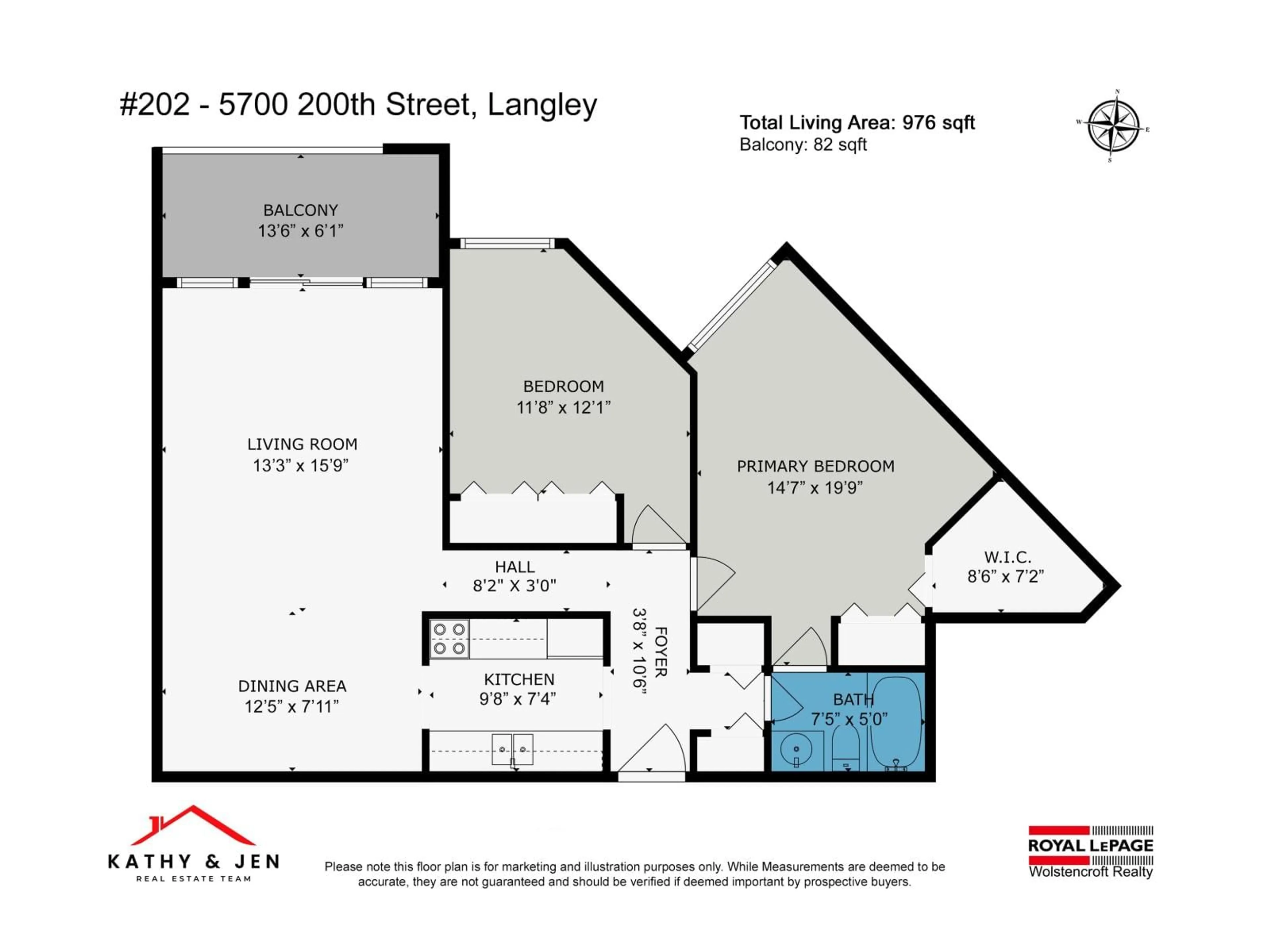 Floor plan for 202 - 5700 200, Langley British Columbia V3A7S6