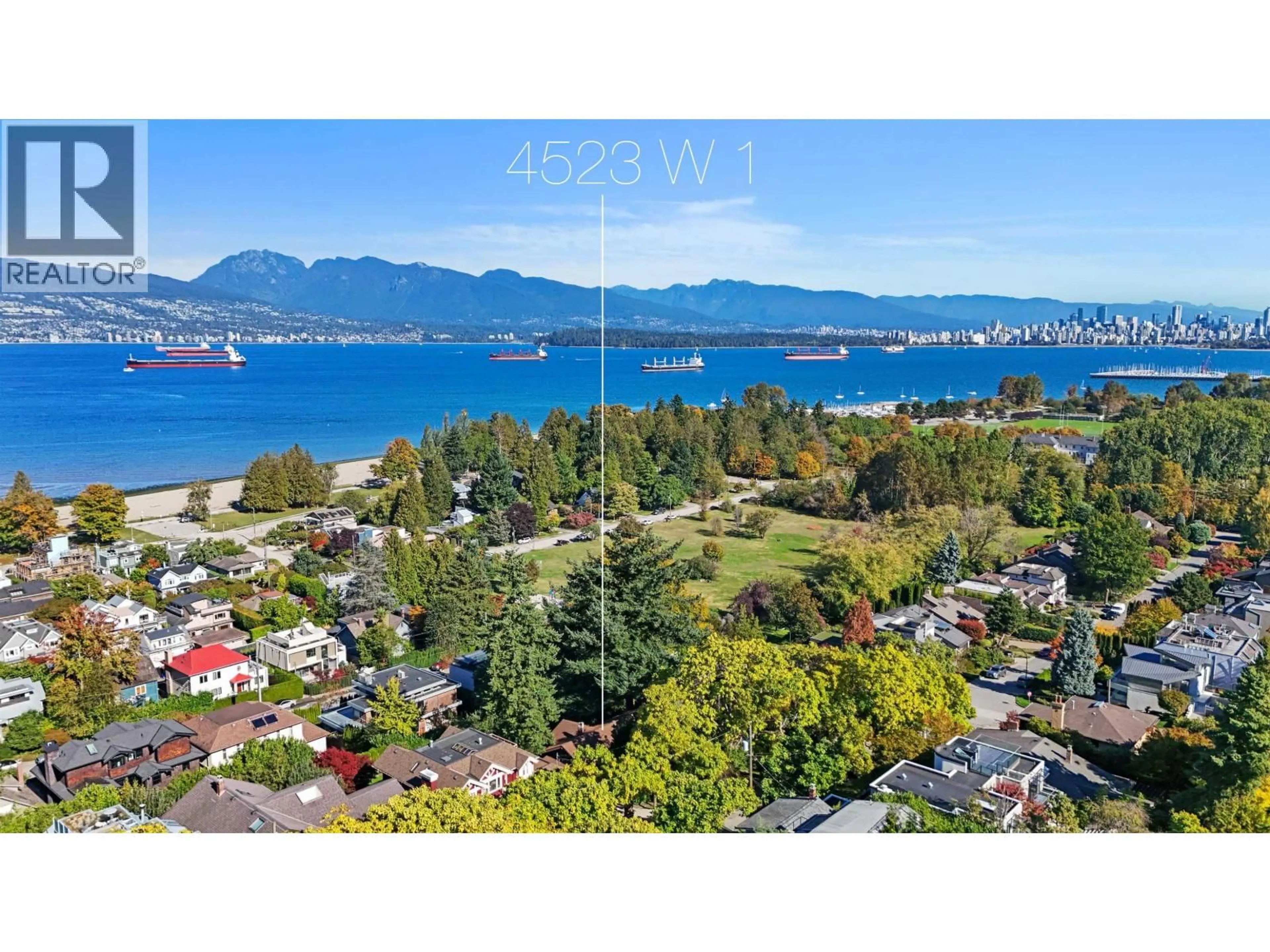 A pic from outside/outdoor area/front of a property/back of a property/a pic from drone, water/lake/river/ocean view for 4523 1ST AVENUE, Vancouver British Columbia V6R1H7